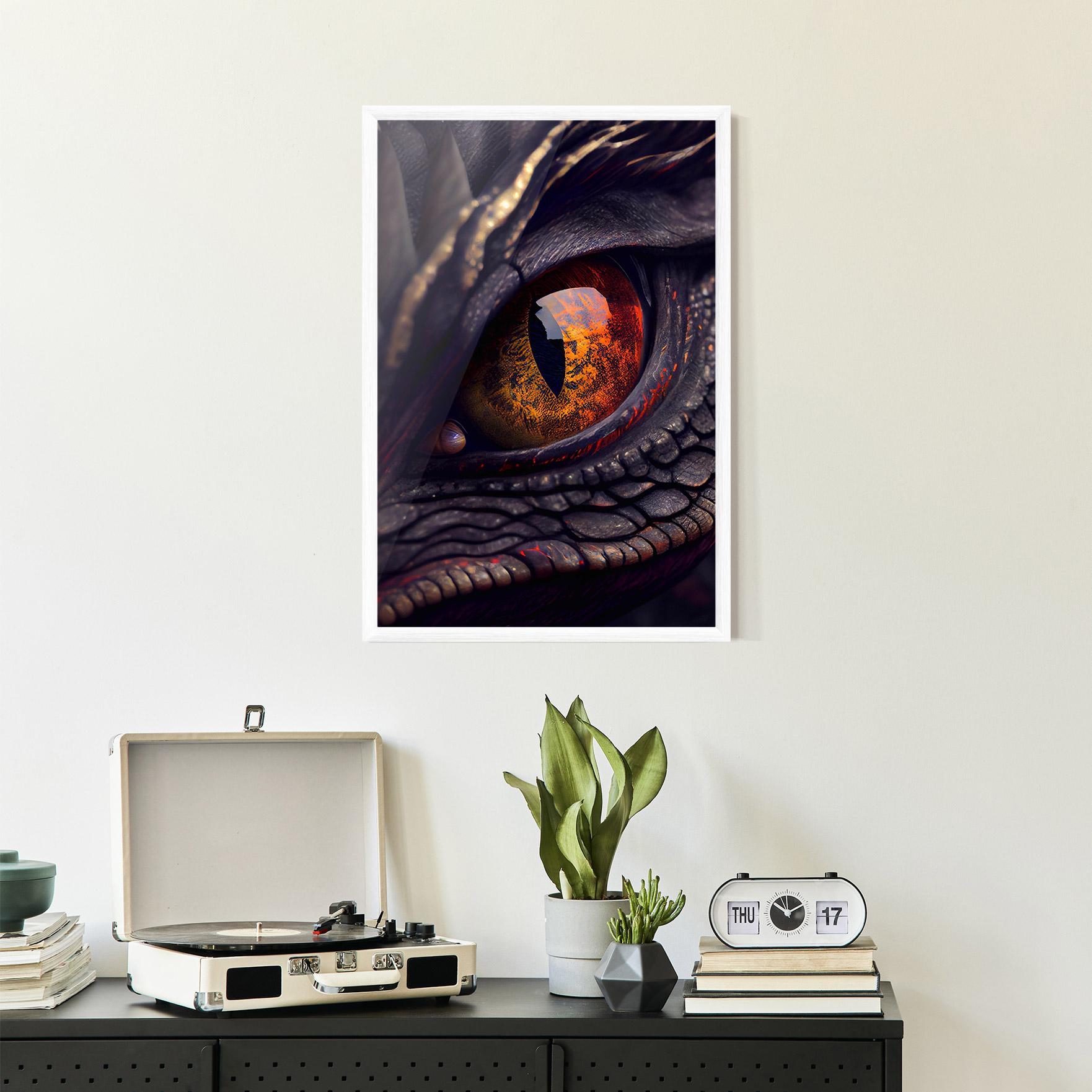 Gerahmte Poster Close Up Red Eye Dragon mockup 2