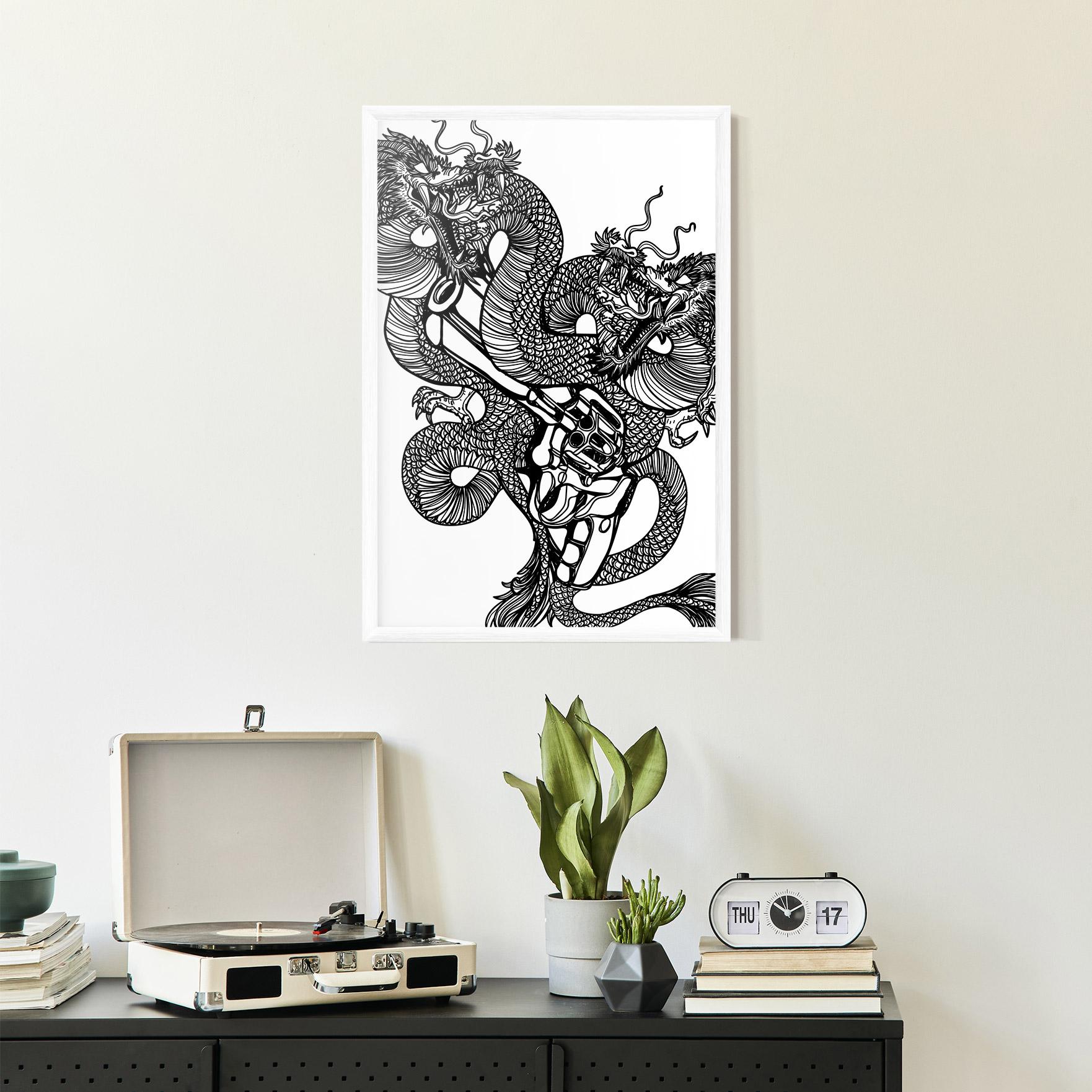 Gerahmte Poster Dragon Gun mockup 2