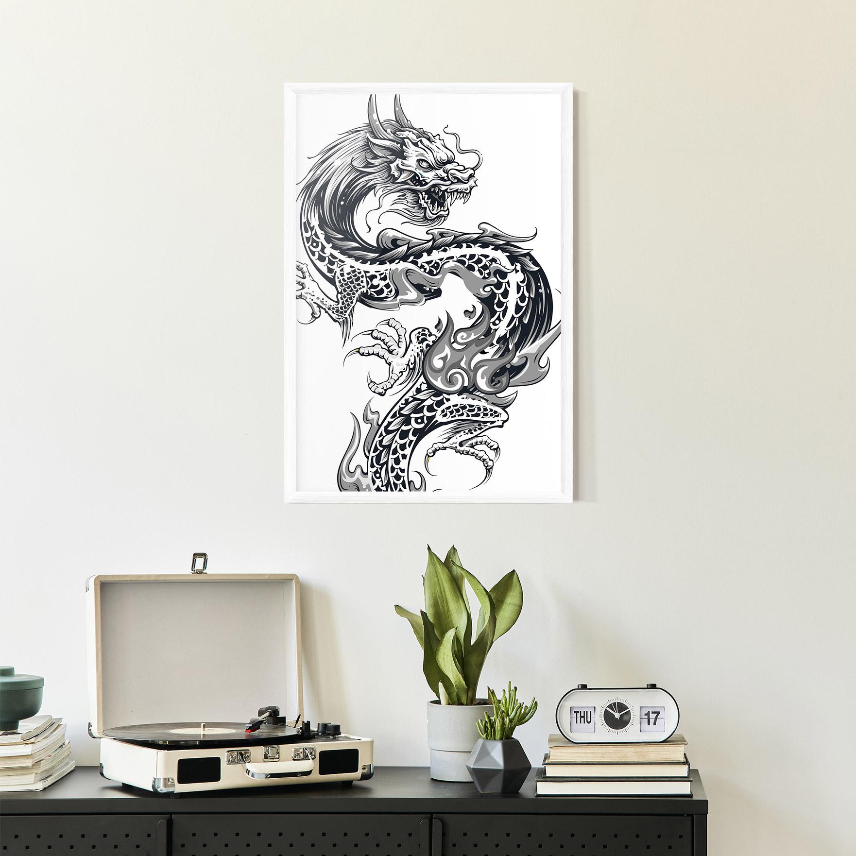 Gerahmte Poster Dragon Line mockup 2