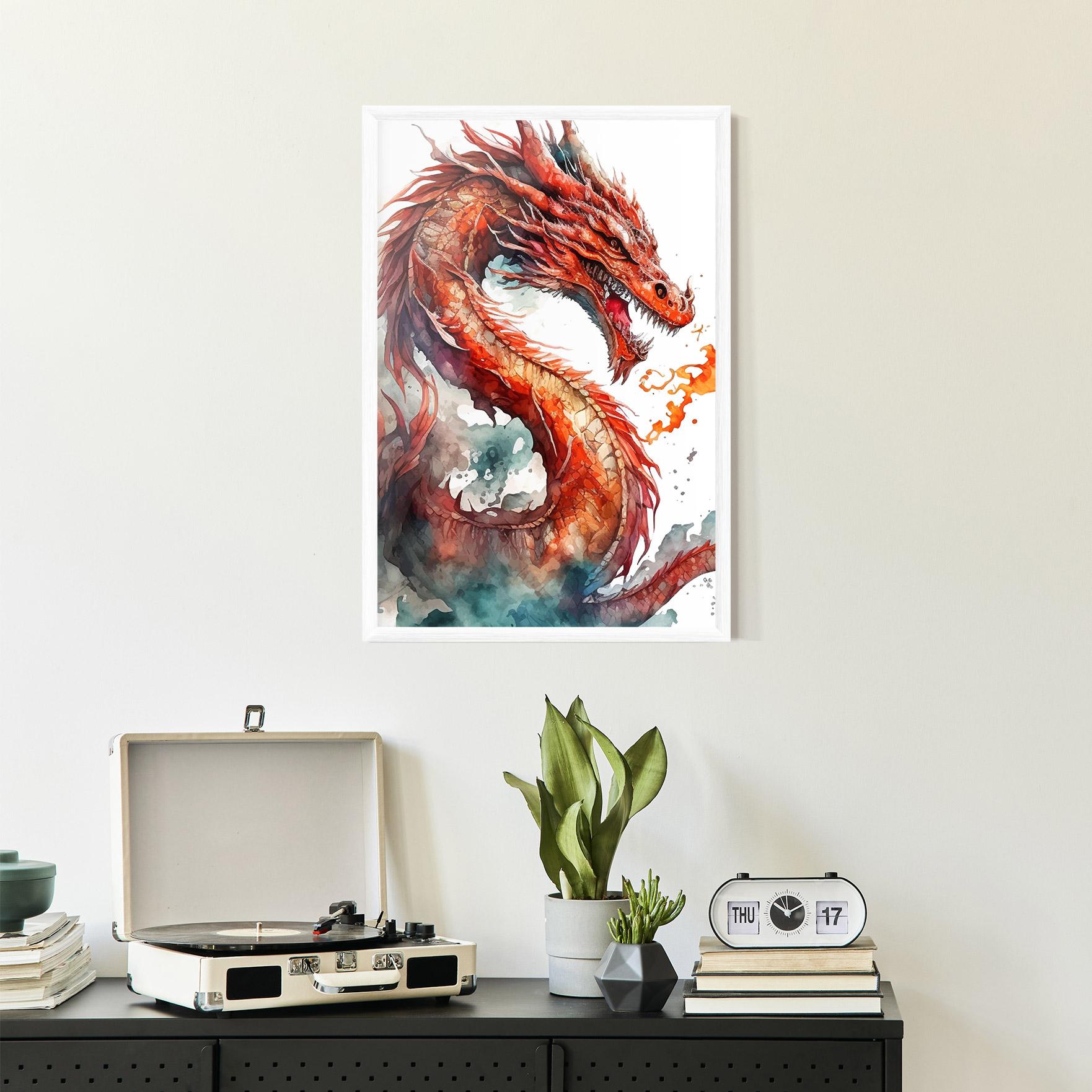 Gerahmte Poster Fire Dragon mockup 2