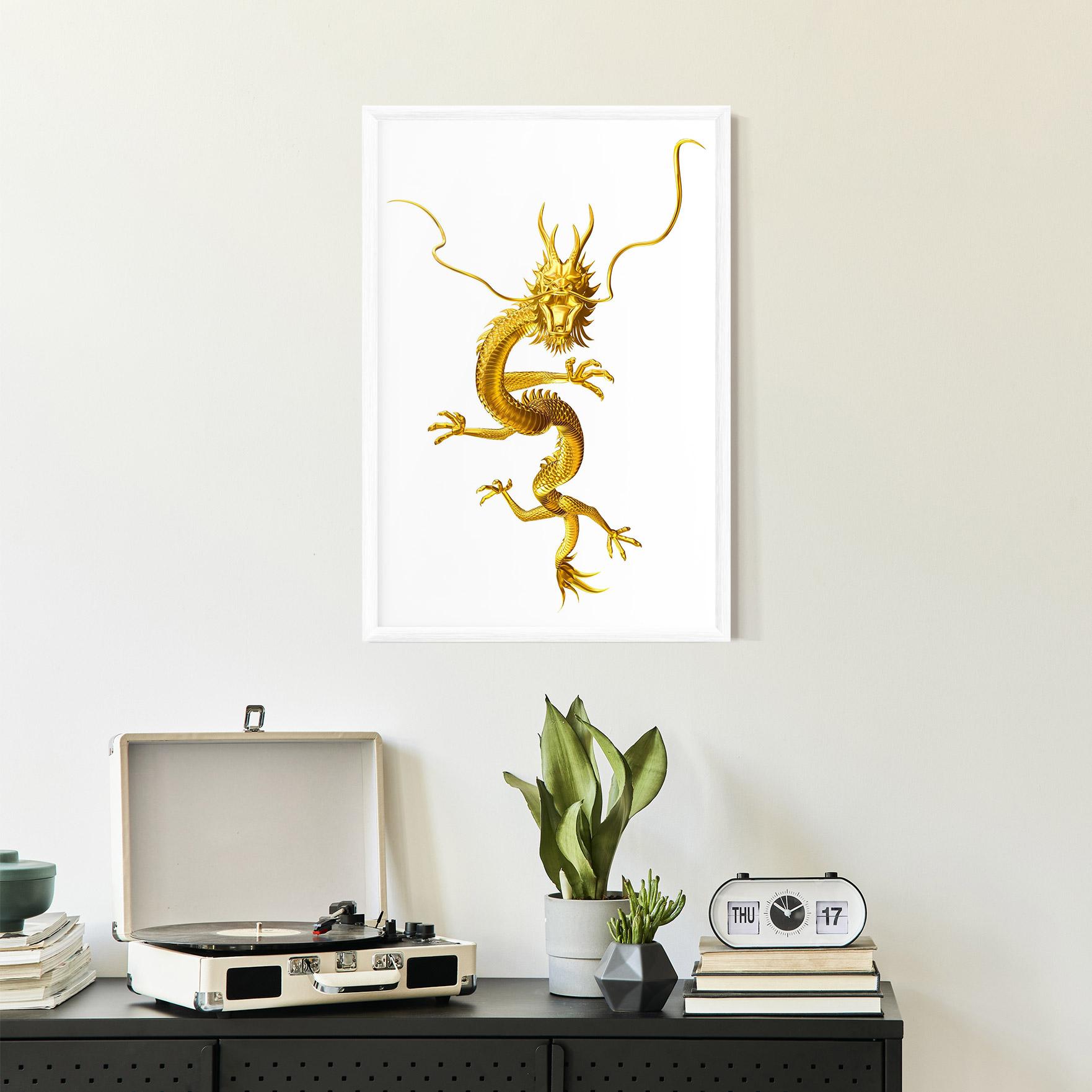Gerahmte Poster Golden Dragon mockup 2