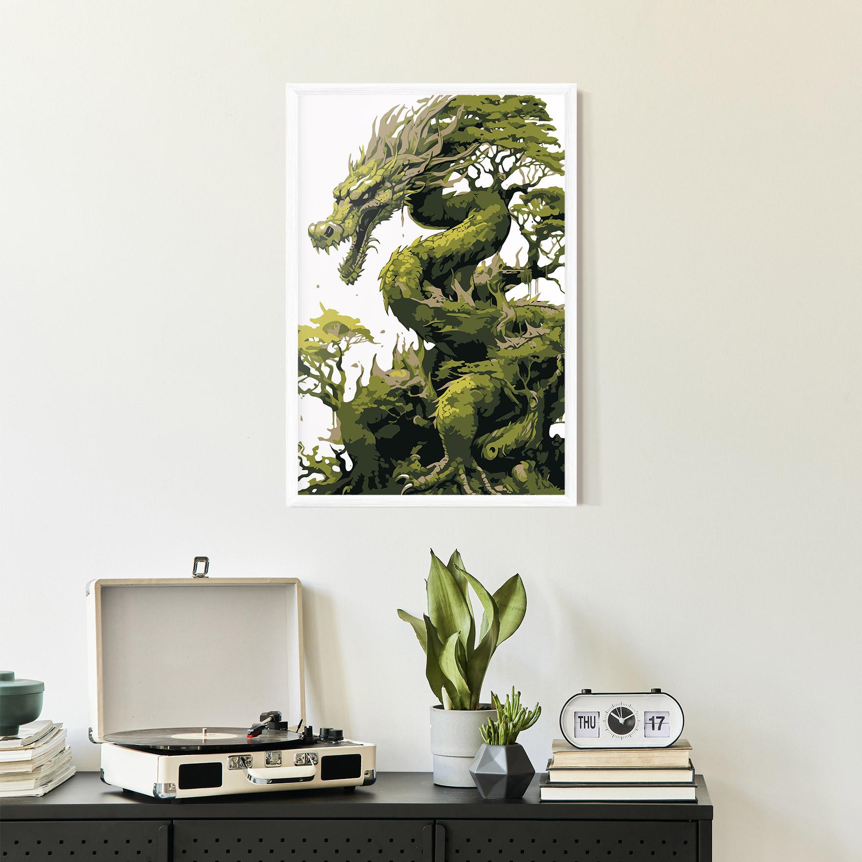 Gerahmte Poster Green Nature Dragon mockup 2