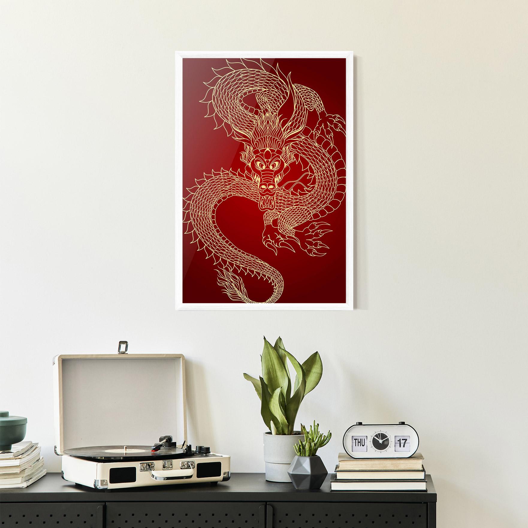 Gerahmte Poster Traditional Dragon mockup 2