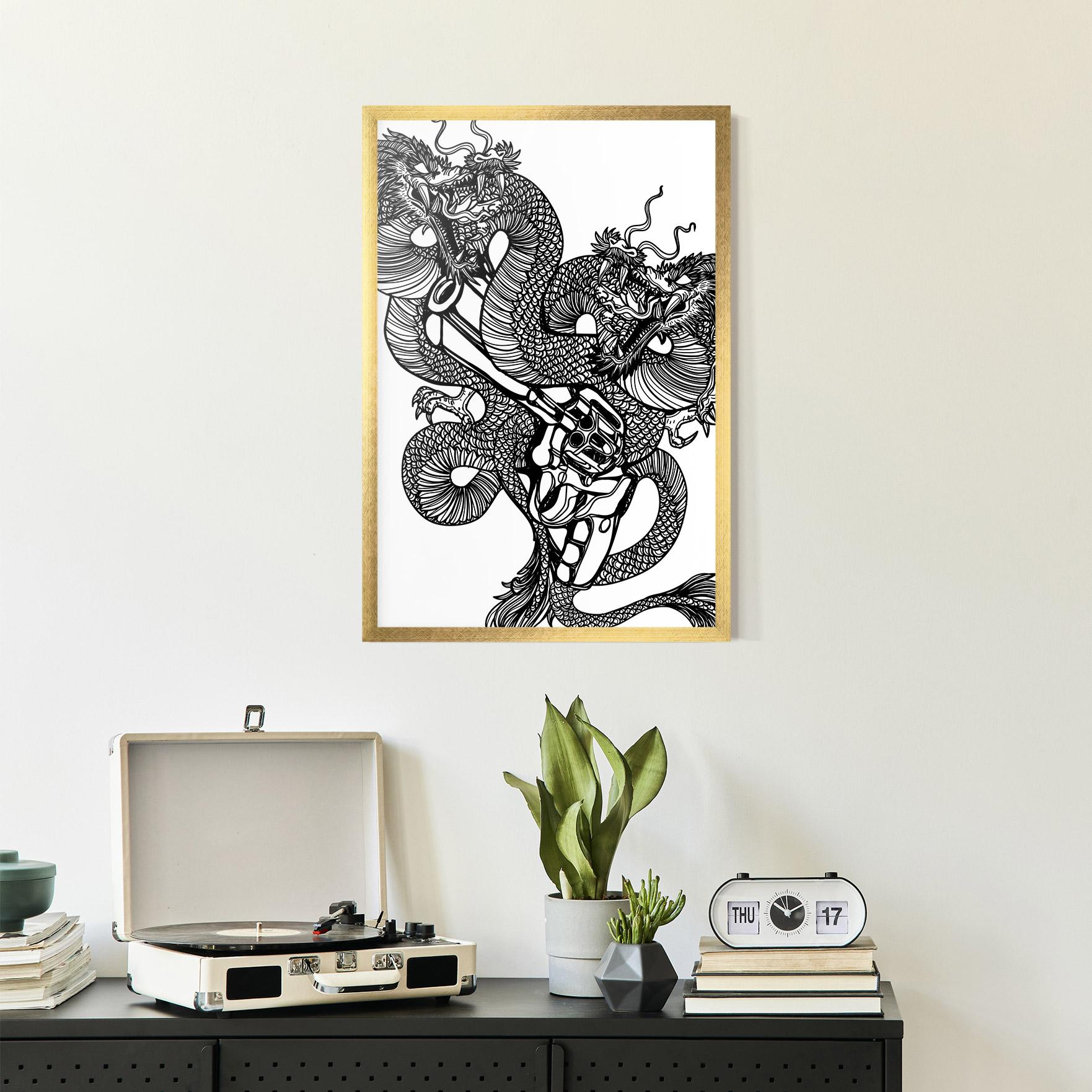Gerahmte Poster Dragon Gun mockup 2