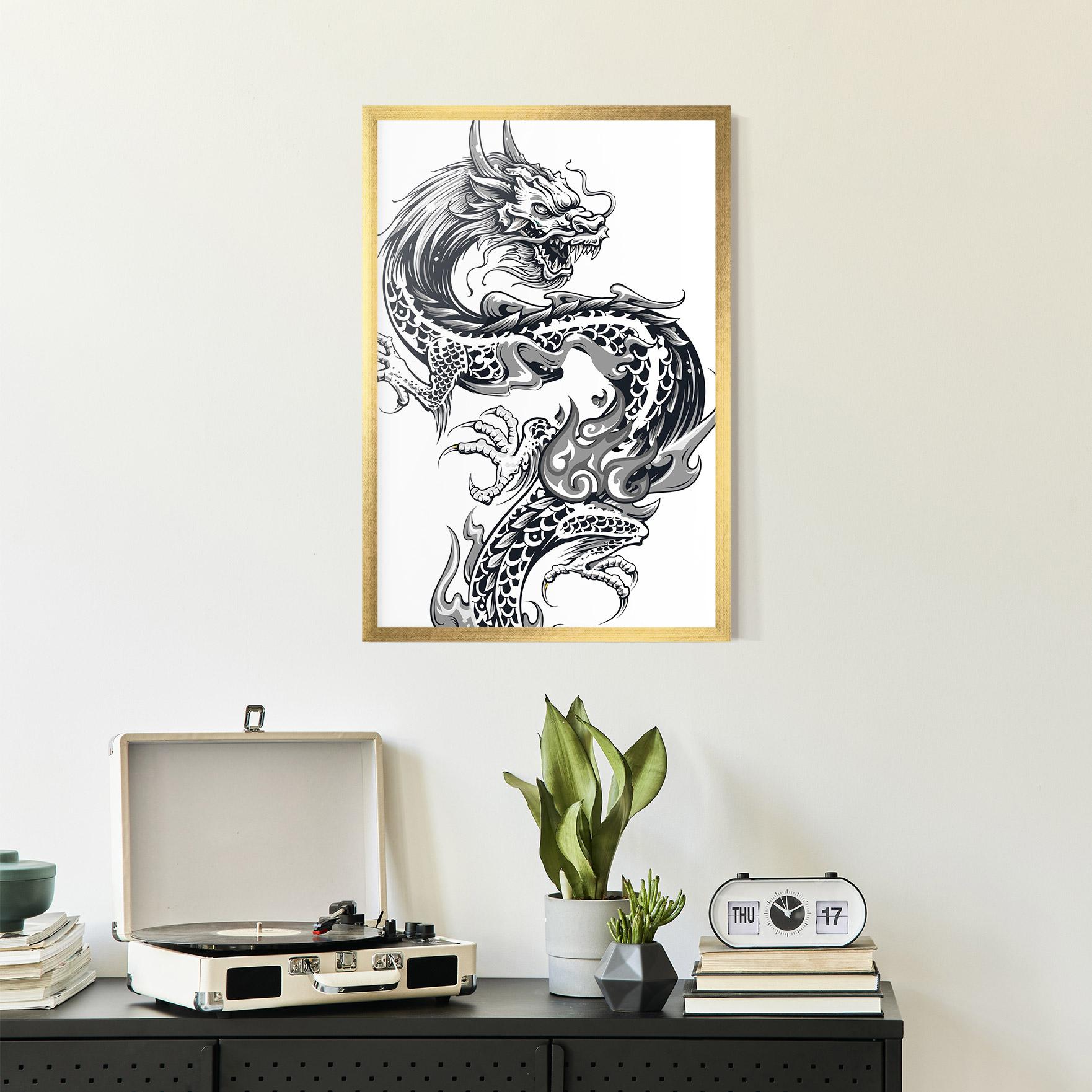 Gerahmte Poster Dragon Line mockup 2