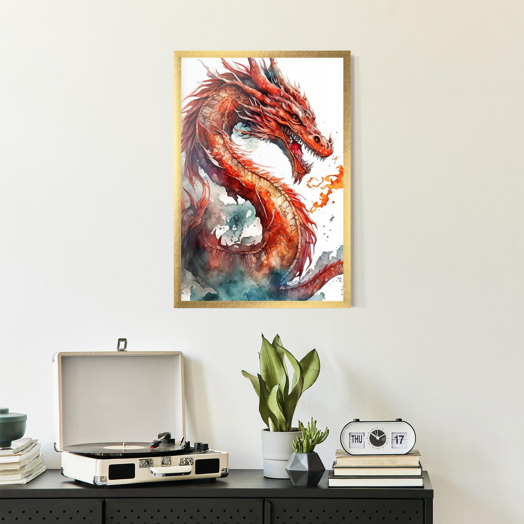 Gerahmte Poster Fire Dragon mockup 2