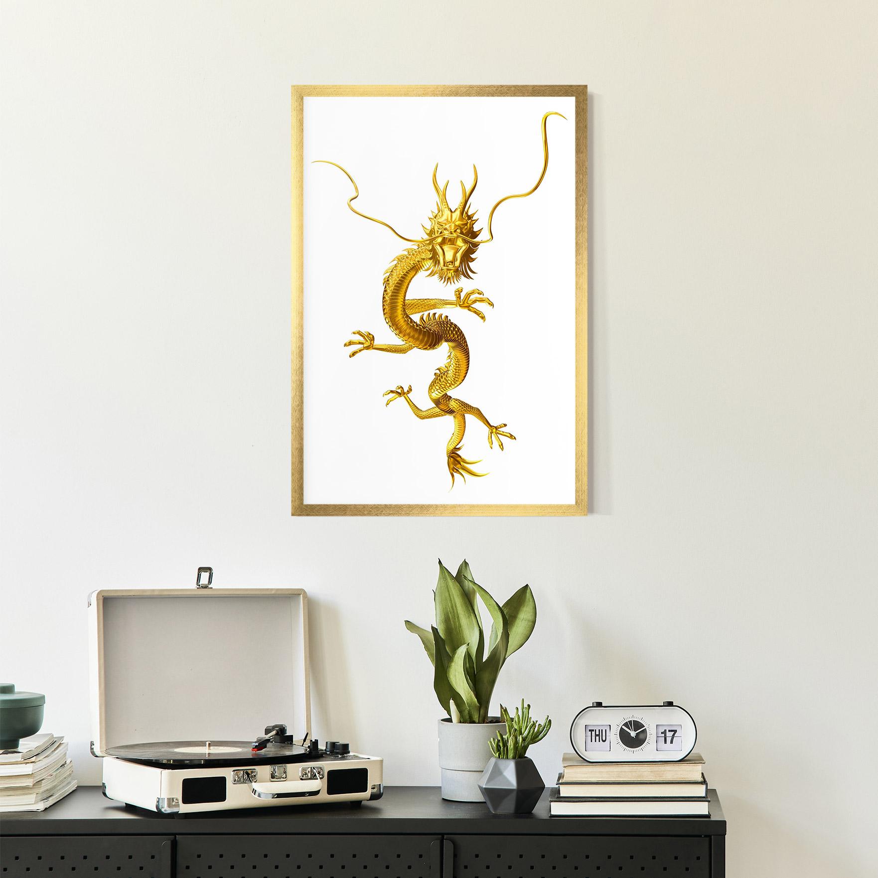 Gerahmte Poster Golden Dragon mockup 2