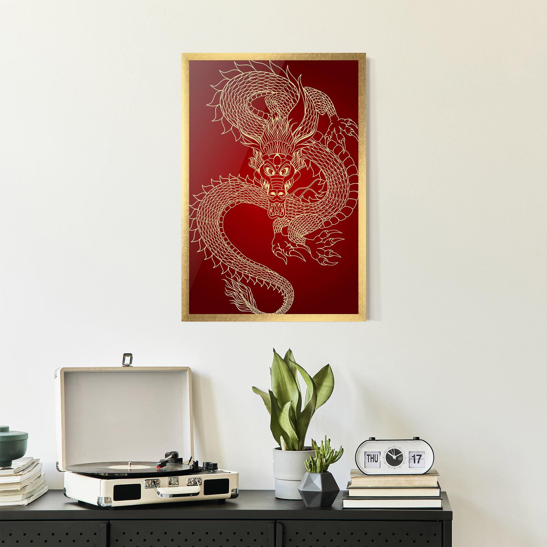 Gerahmte Poster Traditional Dragon mockup 2