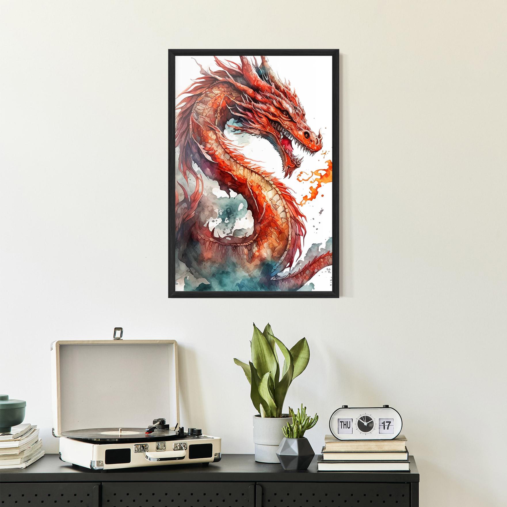 Gerahmte Poster Fire Dragon mockup 2
