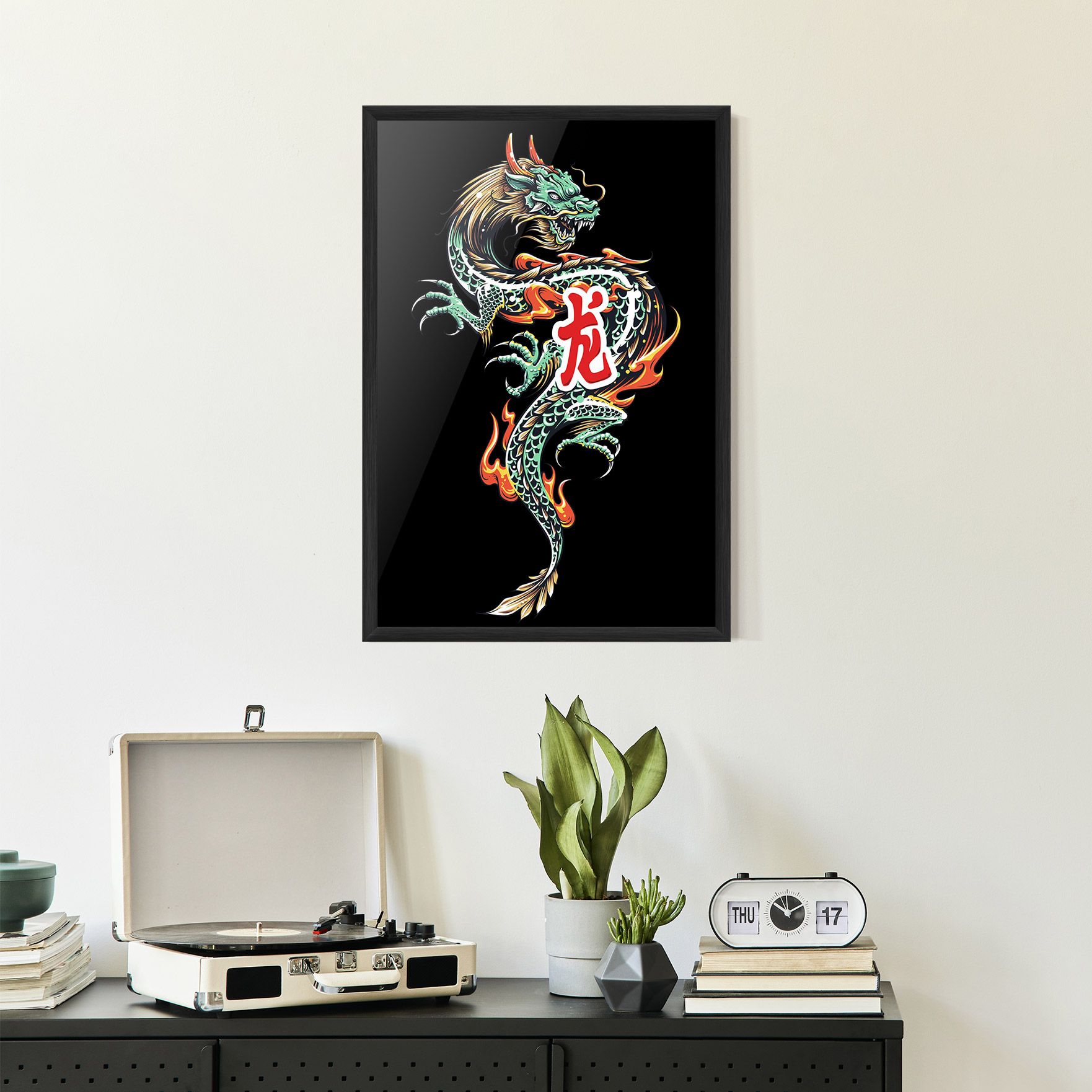 Green Fire Dragon mockup 2
