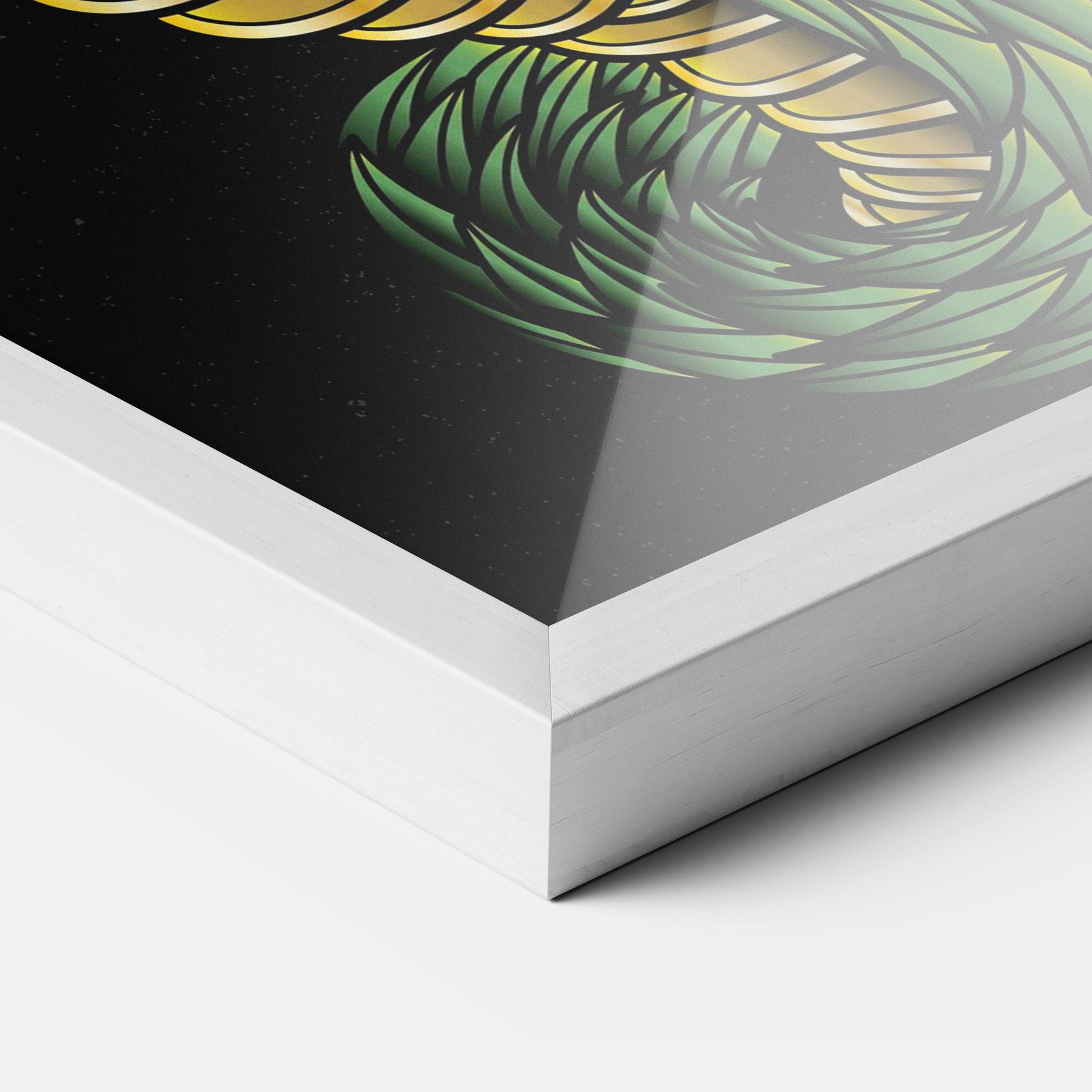Gerahmte Poster Green Yellow Dragon mockup 3
