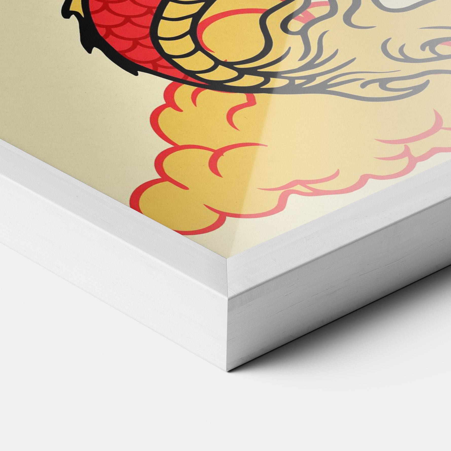 Gerahmte Poster Red Yellow Dragon mockup 3