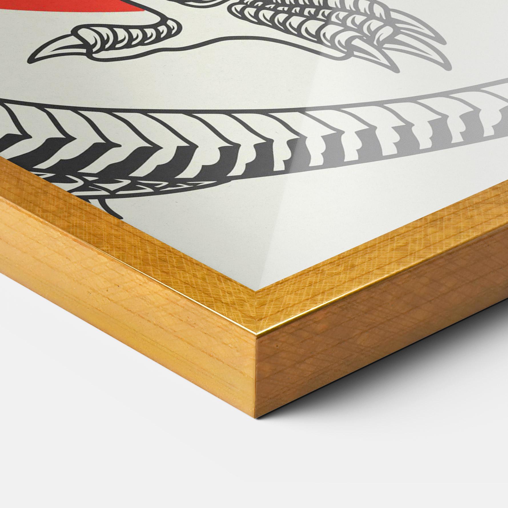 Gerahmte Poster Cream Grey Dragon mockup 3