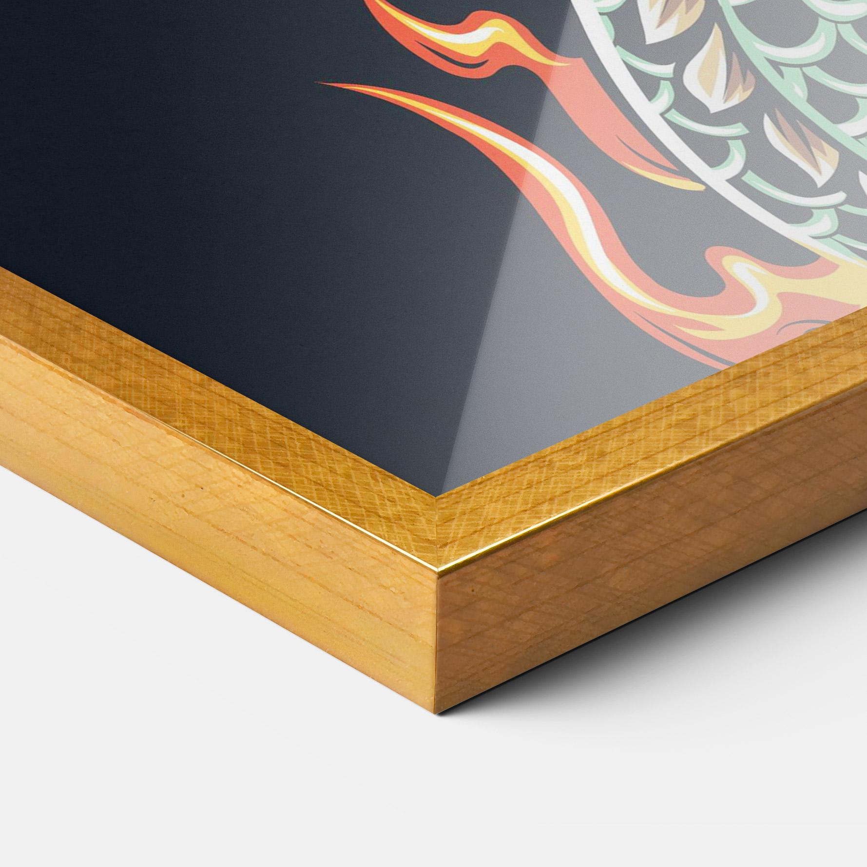 Gerahmte Poster Dragon Green mockup 3