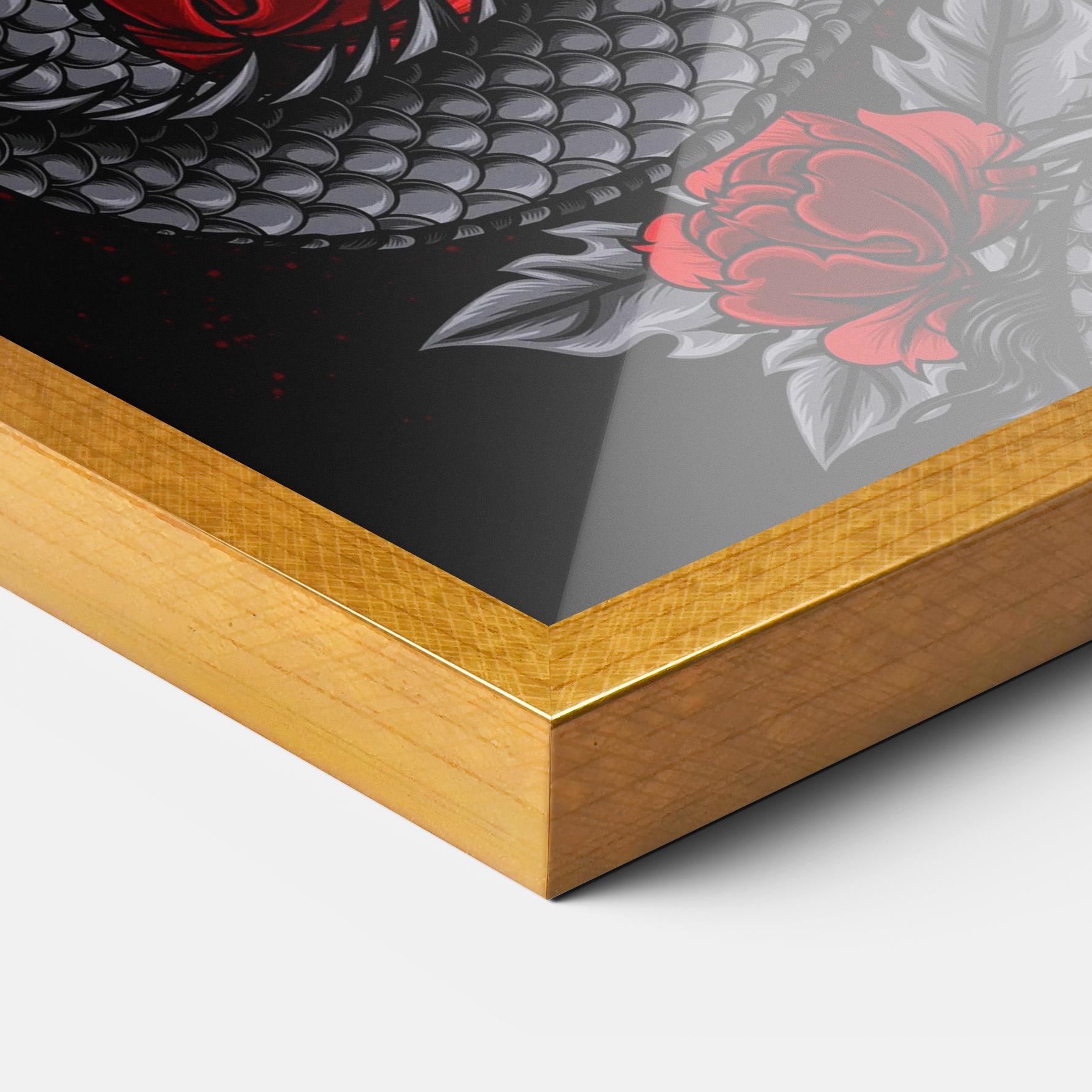 Gerahmte Poster Red Flower Dragon mockup 3
