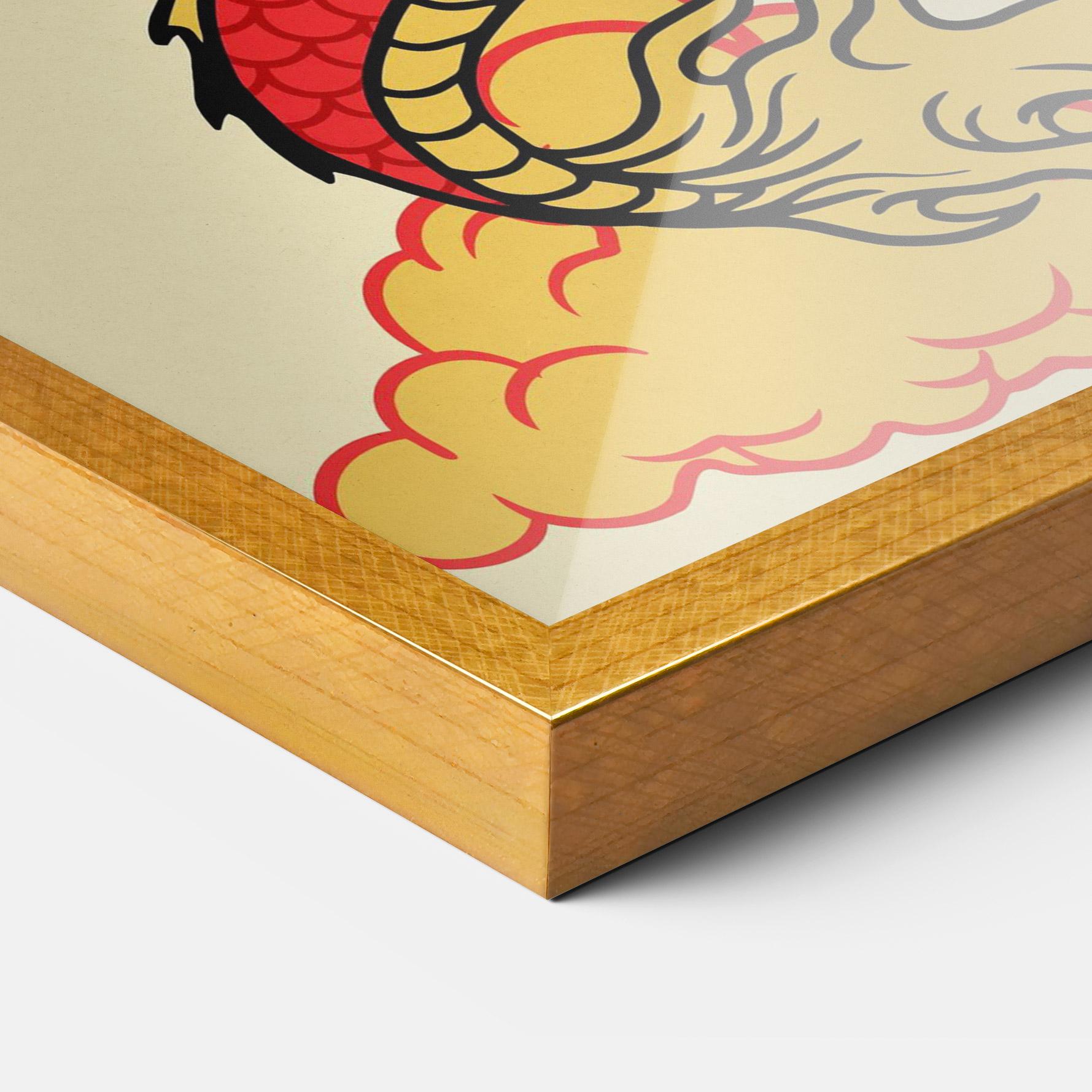 Gerahmte Poster Red Yellow Dragon mockup 3