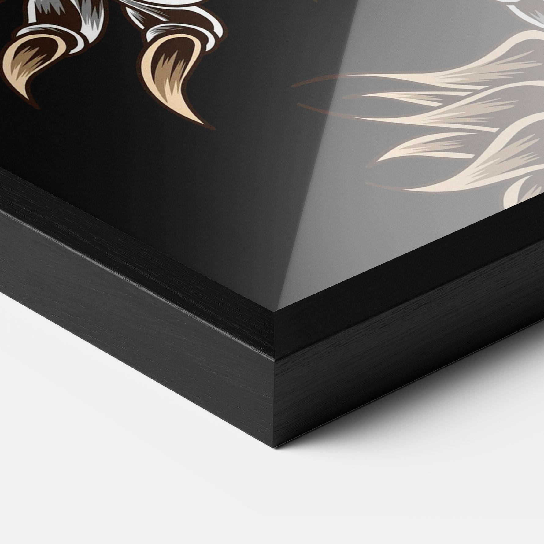 Gerahmte Poster Cream Moon Dragon mockup 3