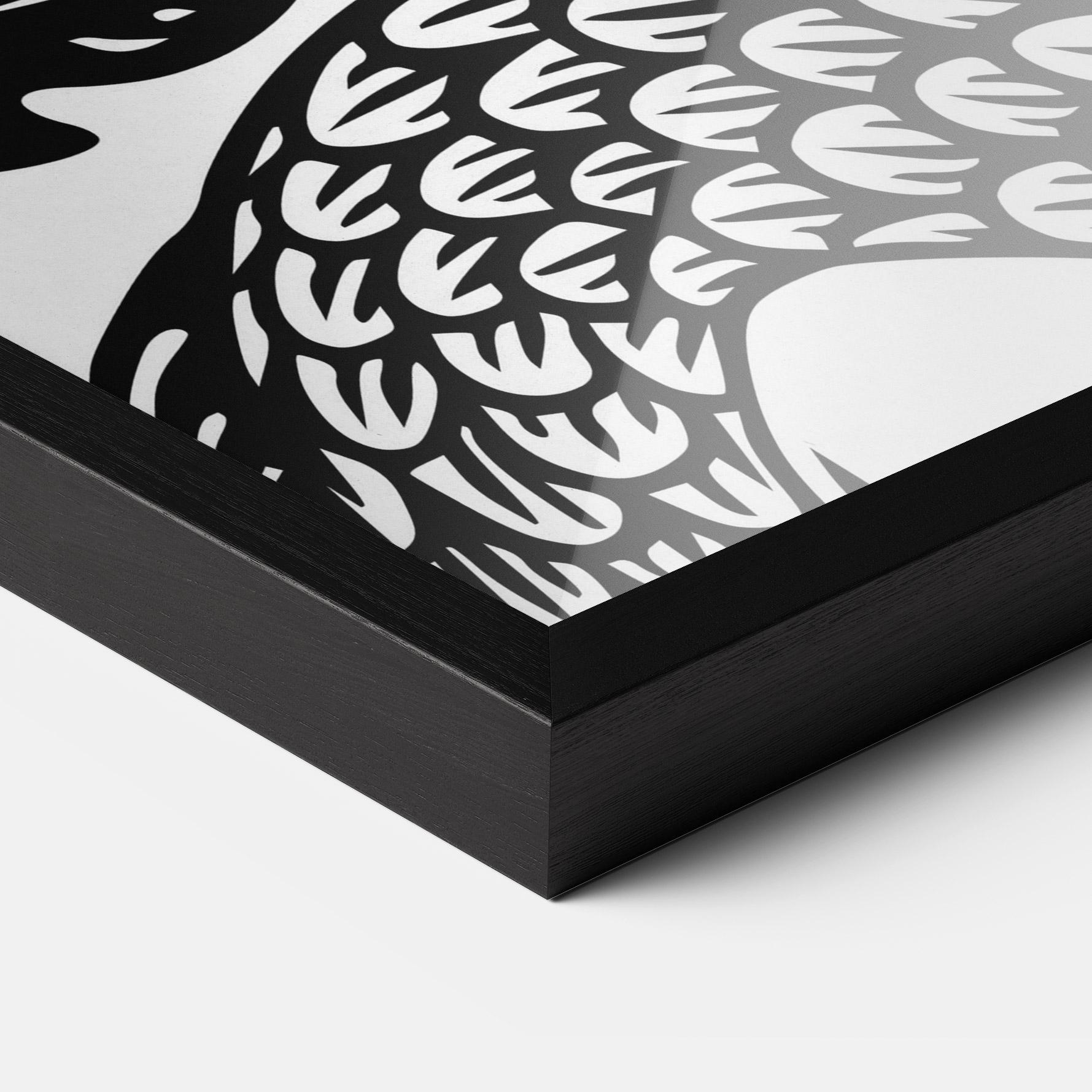 Gerahmte Poster Dragon Black Line mockup 3