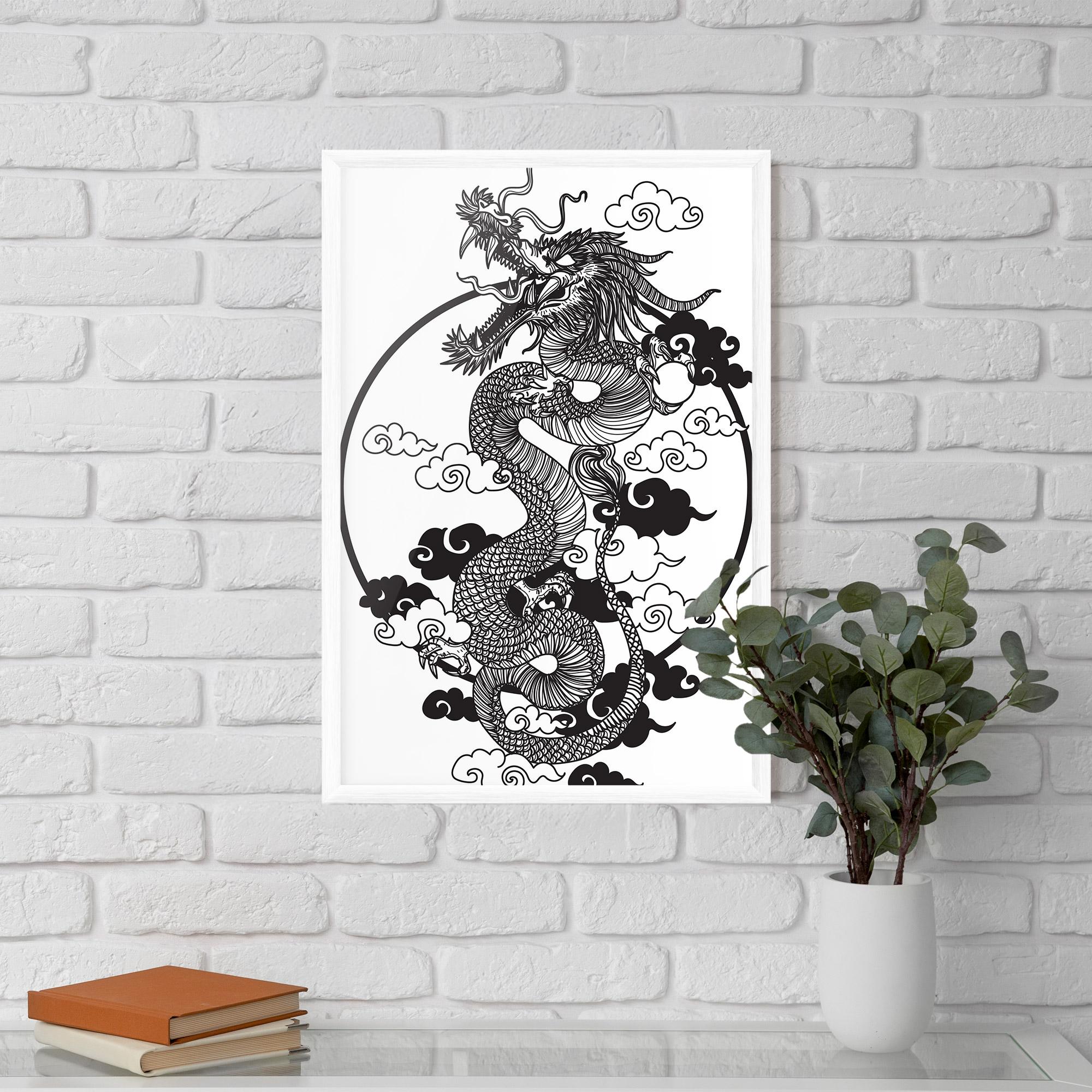 Gerahmte Poster Dragon Circle 01 mockup 5