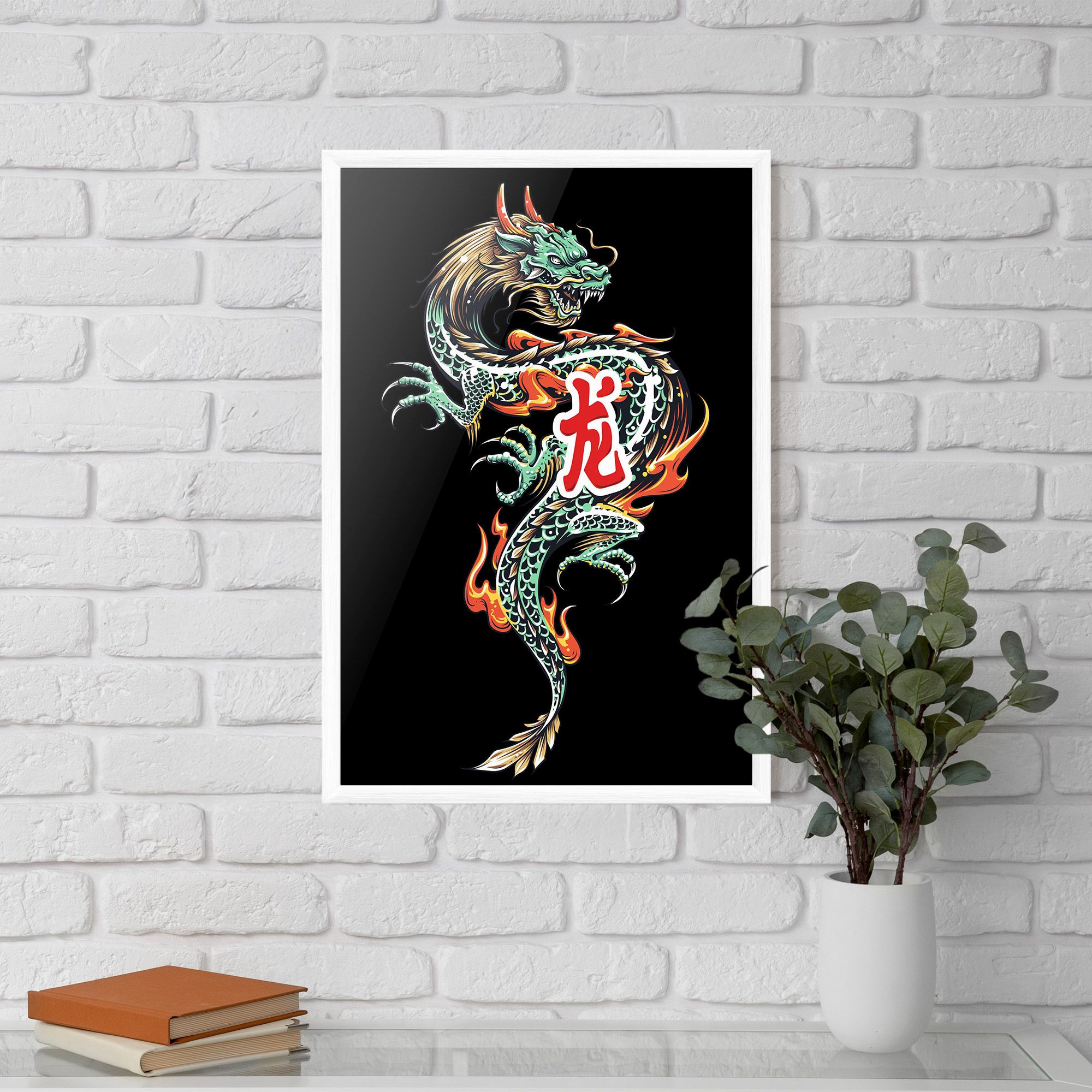 Green Fire Dragon mockup 5