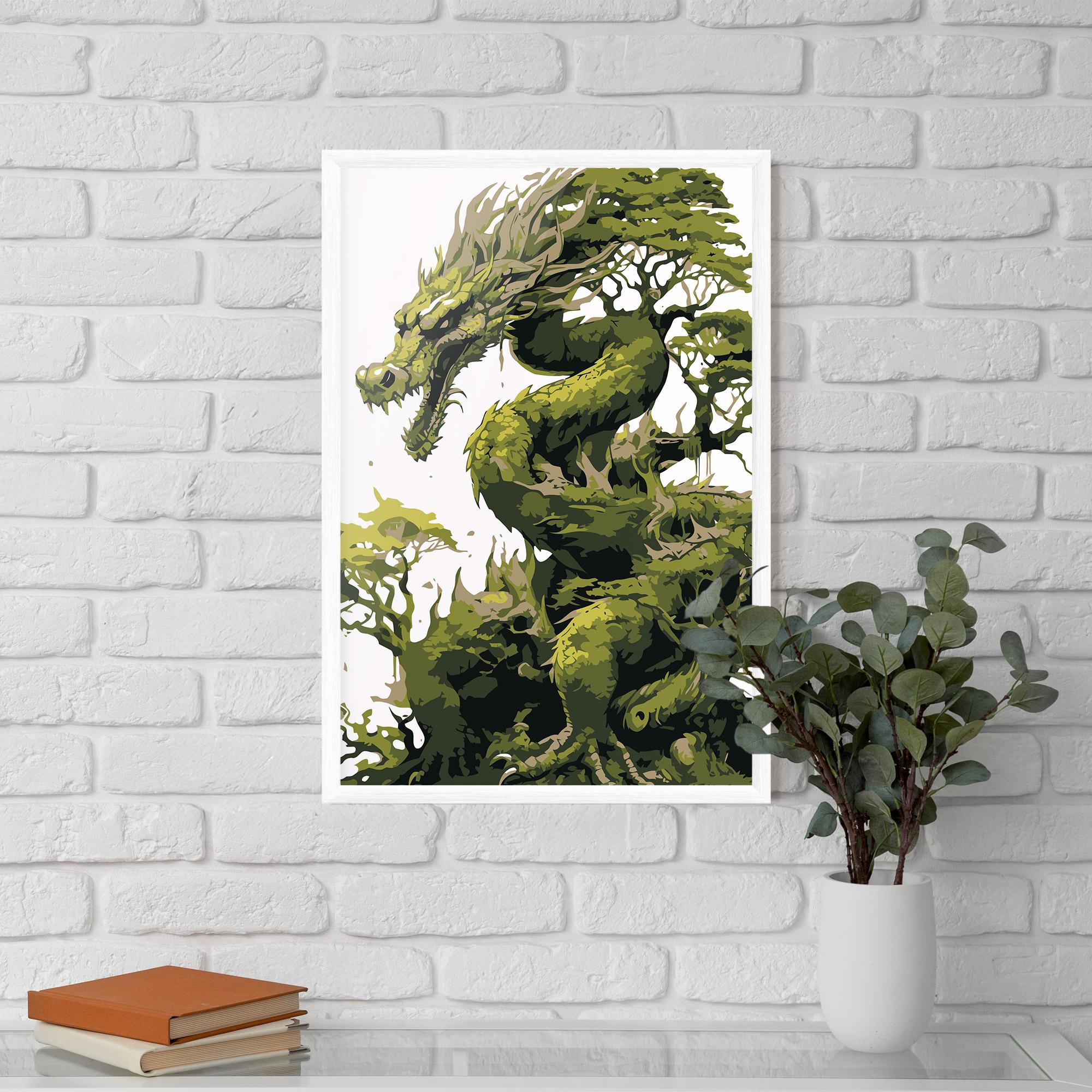 Gerahmte Poster Green Nature Dragon mockup 5