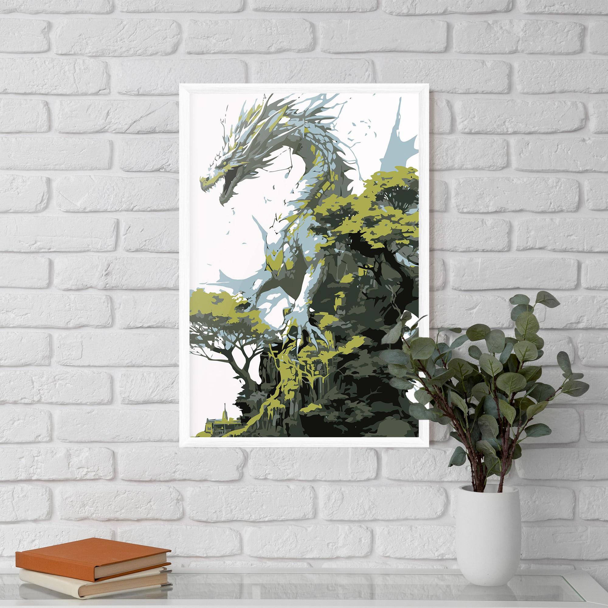 Gerahmte Poster Grey Nature Dragon mockup 5