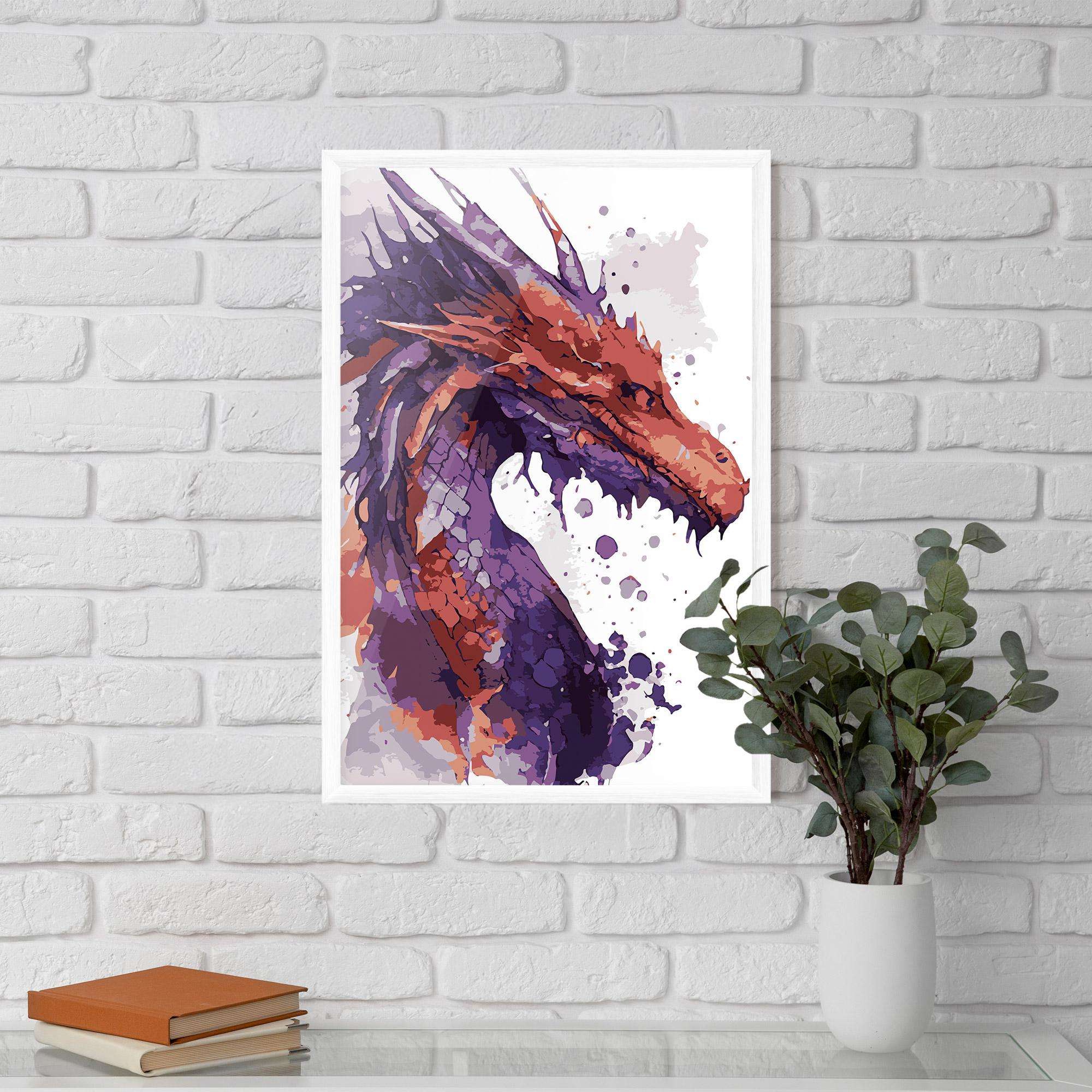 Gerahmte Poster Orange Purple Dragon mockup 5