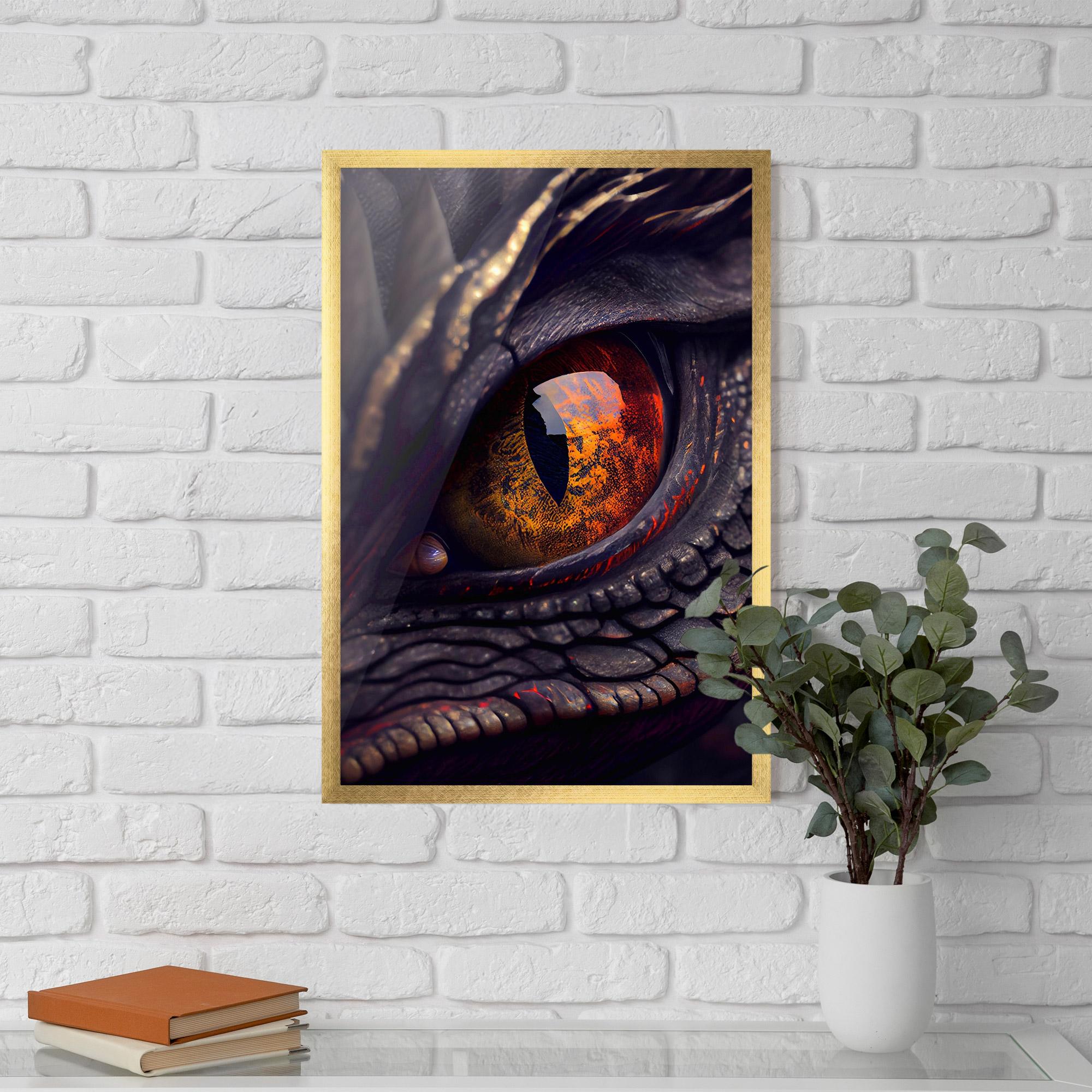 Gerahmte Poster Close Up Red Eye Dragon mockup 5