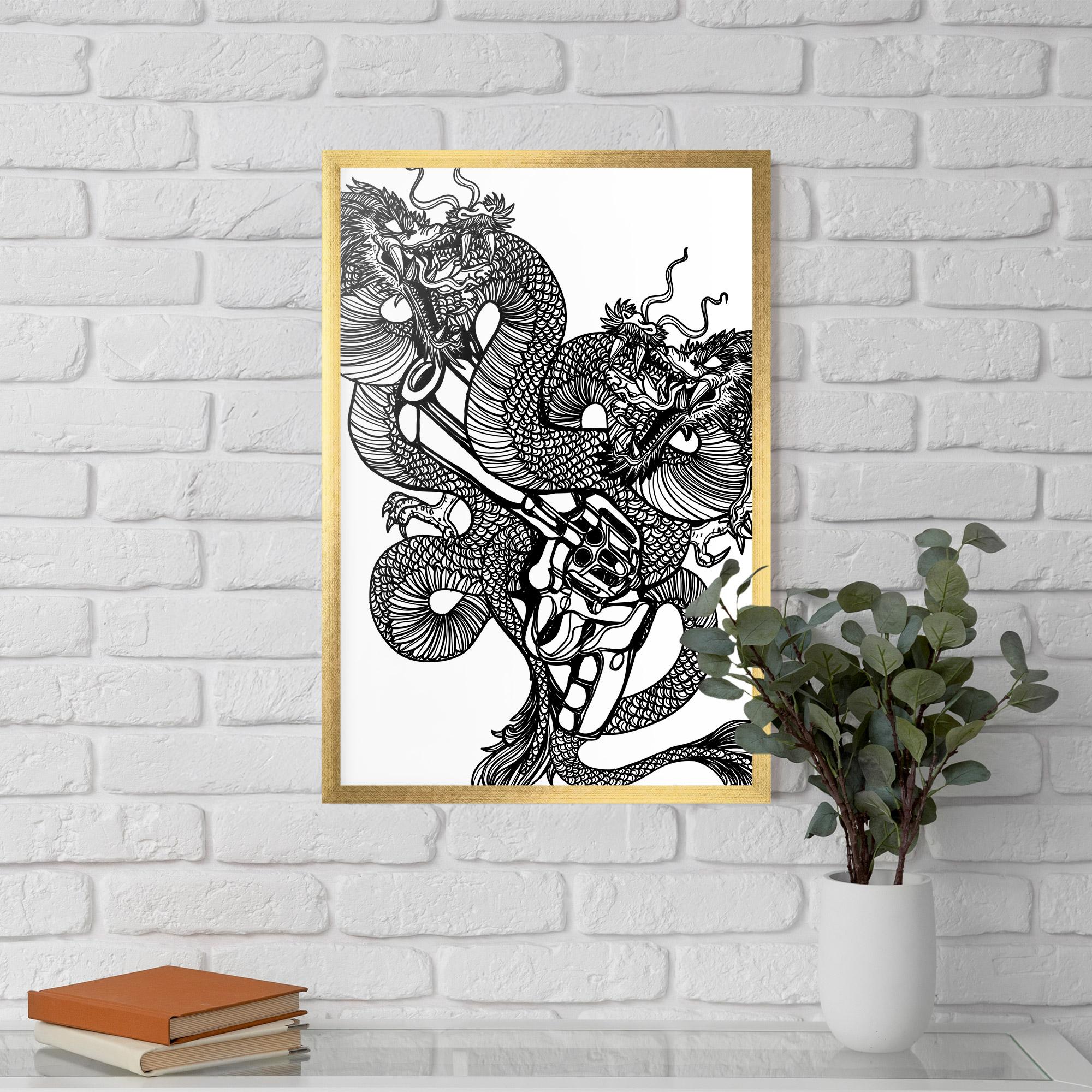 Gerahmte Poster Dragon Gun mockup 5