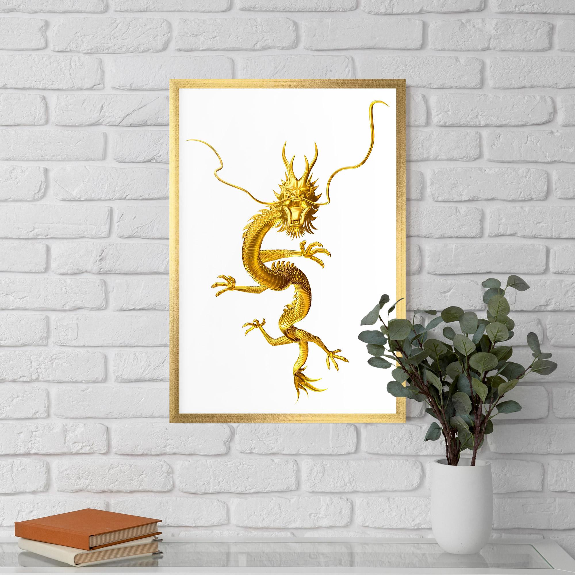 Gerahmte Poster Golden Dragon mockup 5