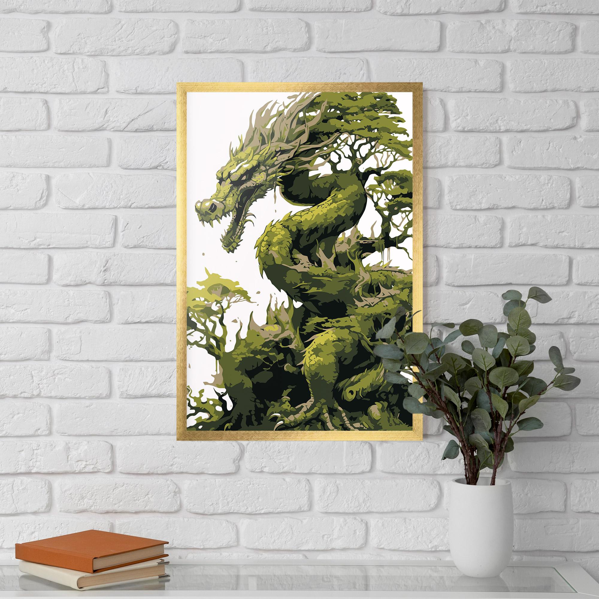 Gerahmte Poster Green Nature Dragon mockup 5