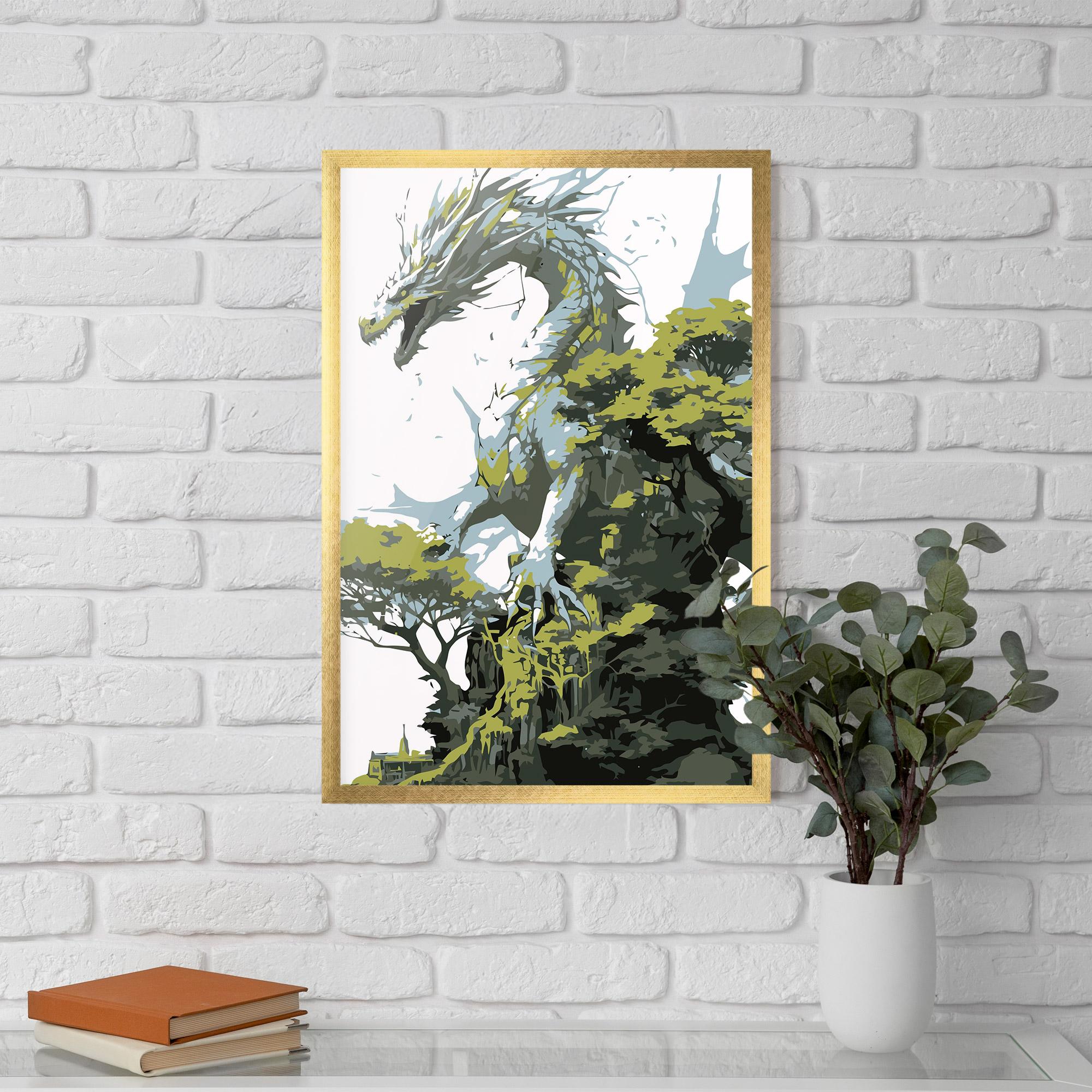 Gerahmte Poster Grey Nature Dragon mockup 5