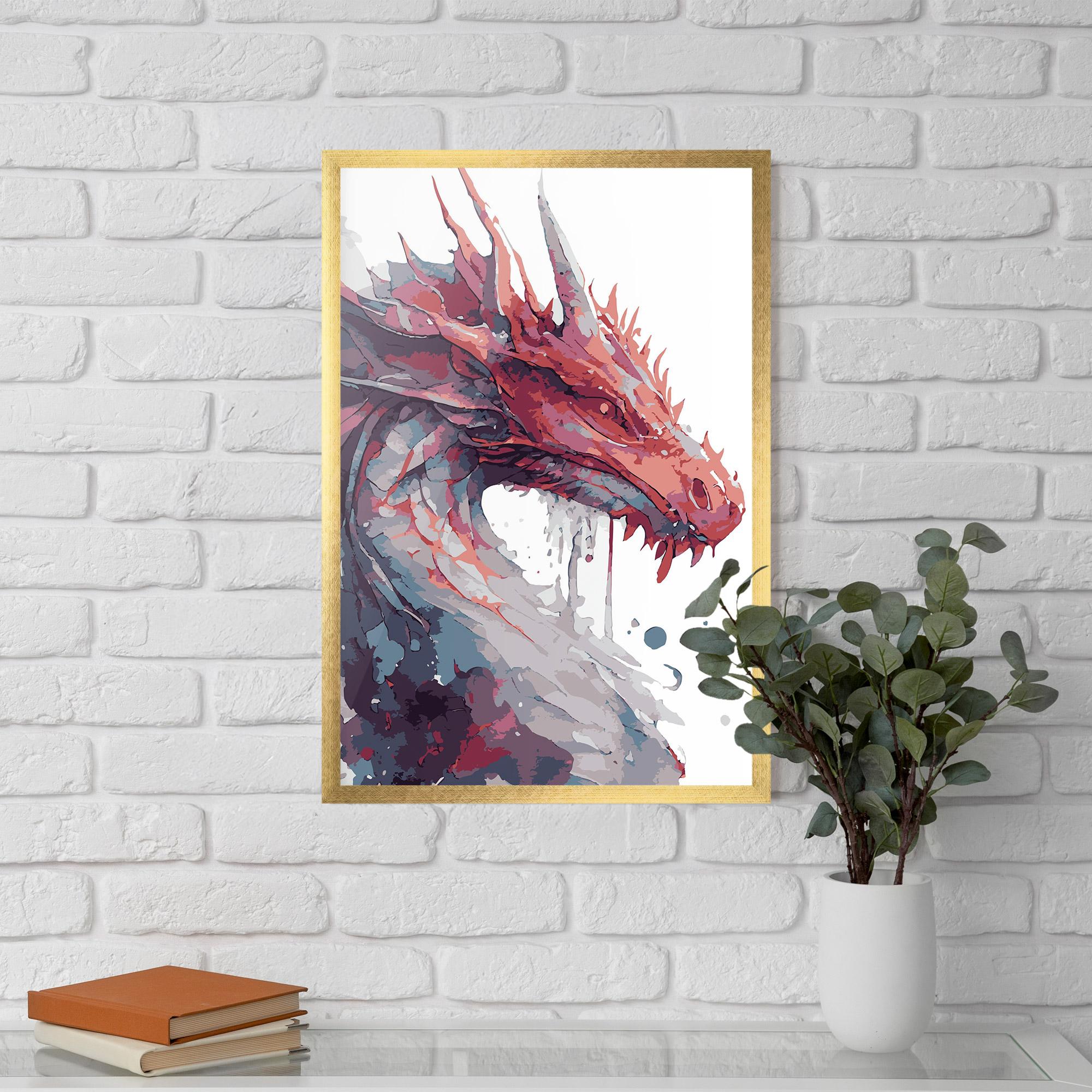Gerahmte Poster Red Blue Dragon mockup 5