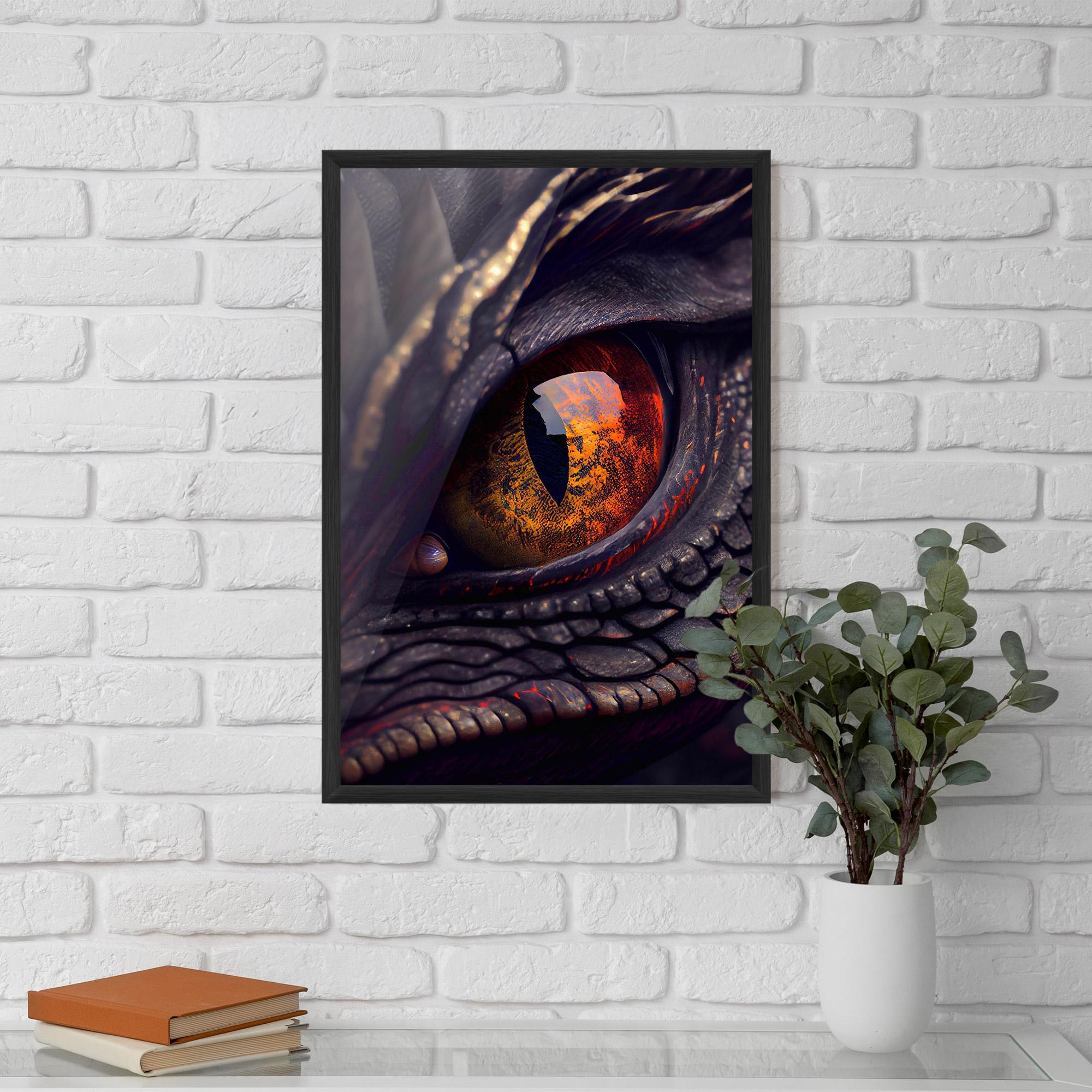 Gerahmte Poster Close Up Red Eye Dragon mockup 5