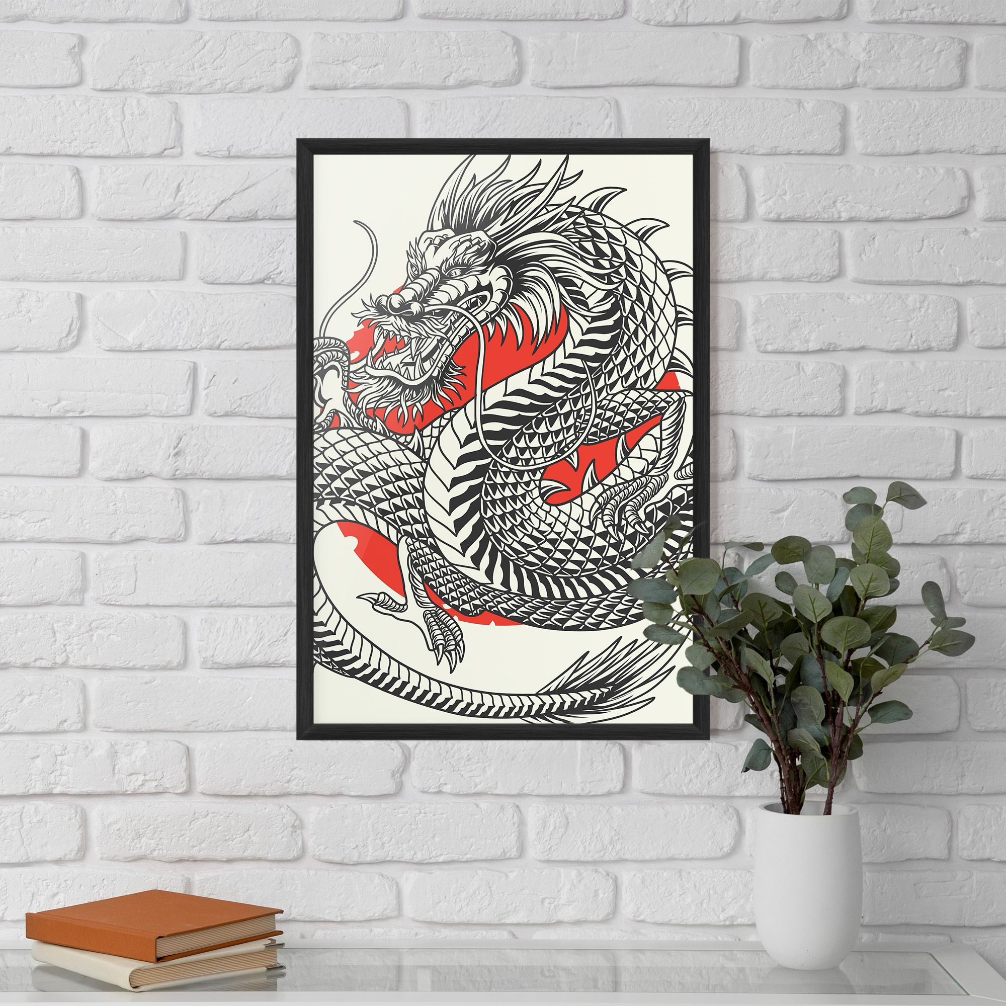 Cream Grey Dragon mockup 5