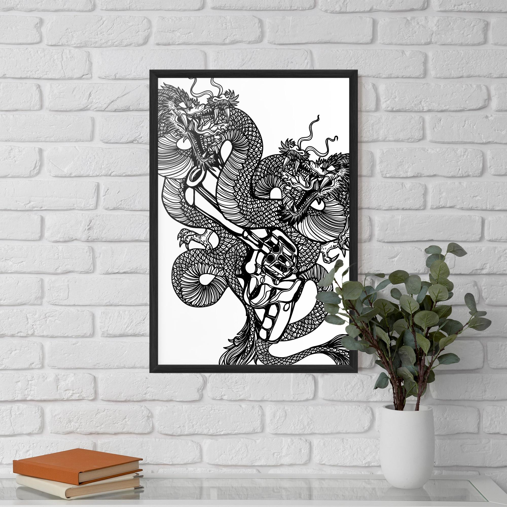 Gerahmte Poster Dragon Gun mockup 5