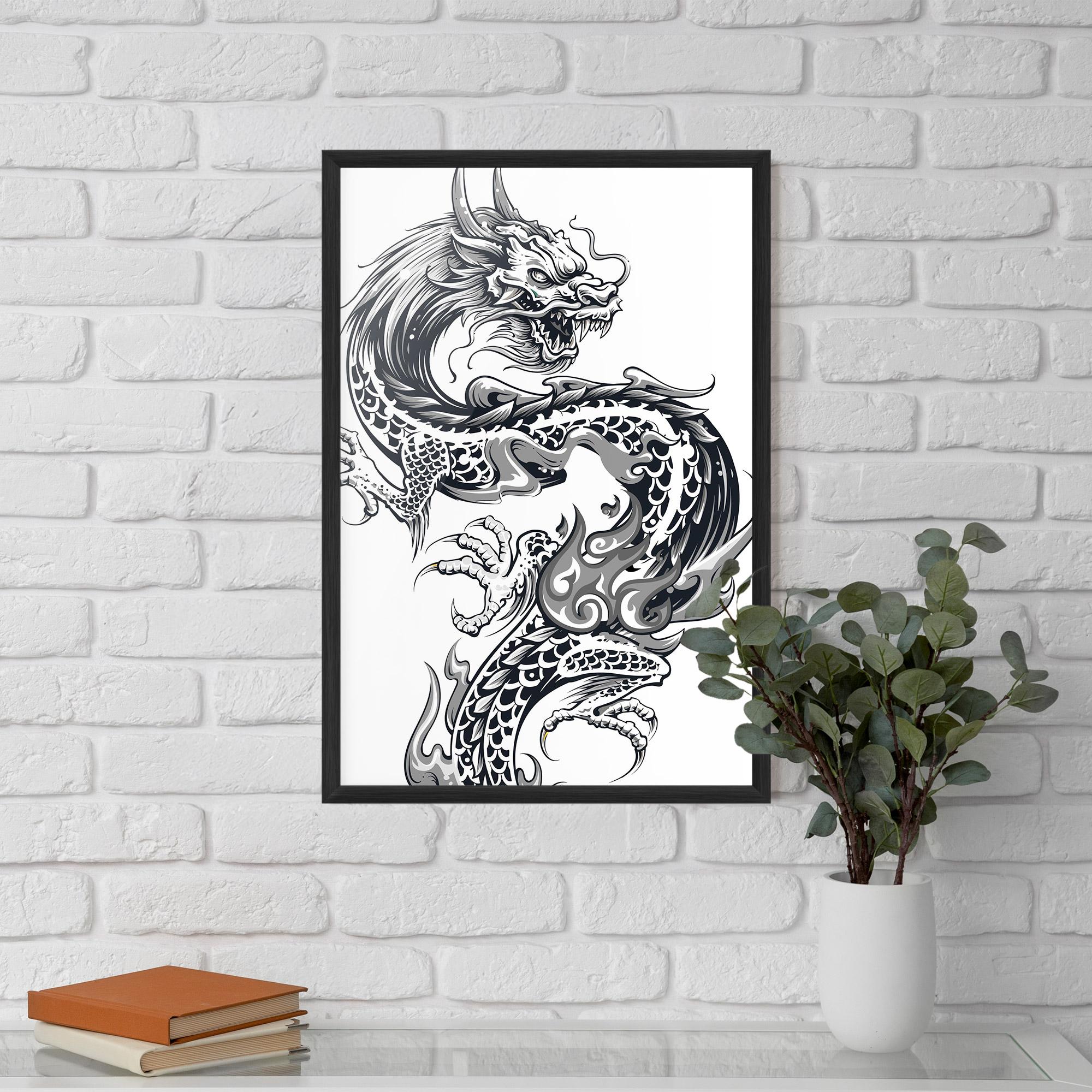 Gerahmte Poster Dragon Line mockup 5