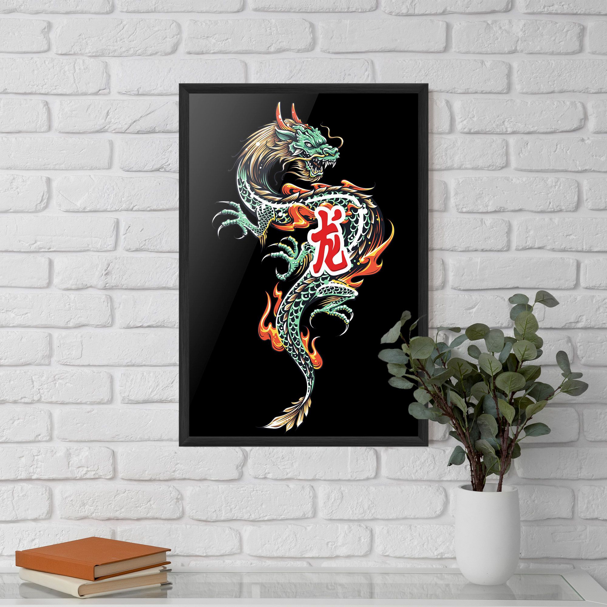 Green Fire Dragon mockup 5