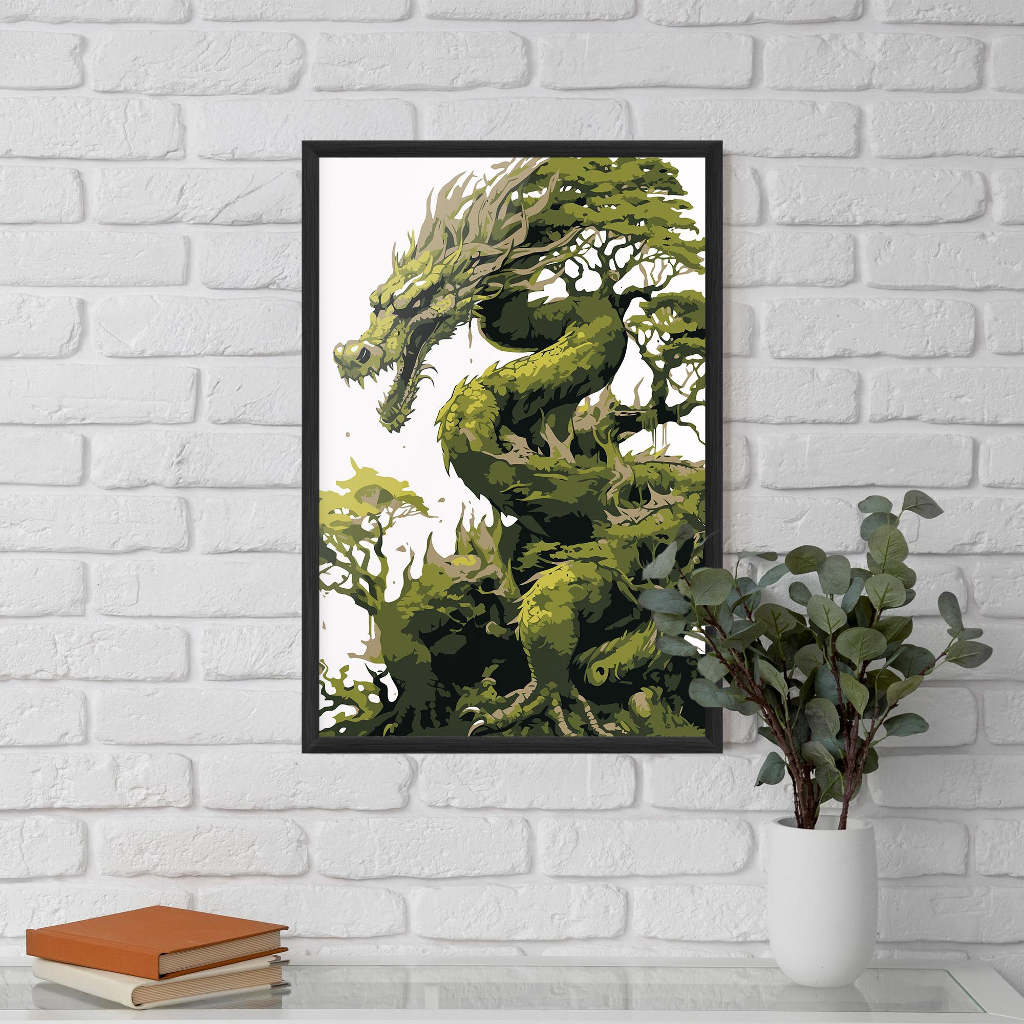 Gerahmte Poster Green Nature Dragon mockup 5