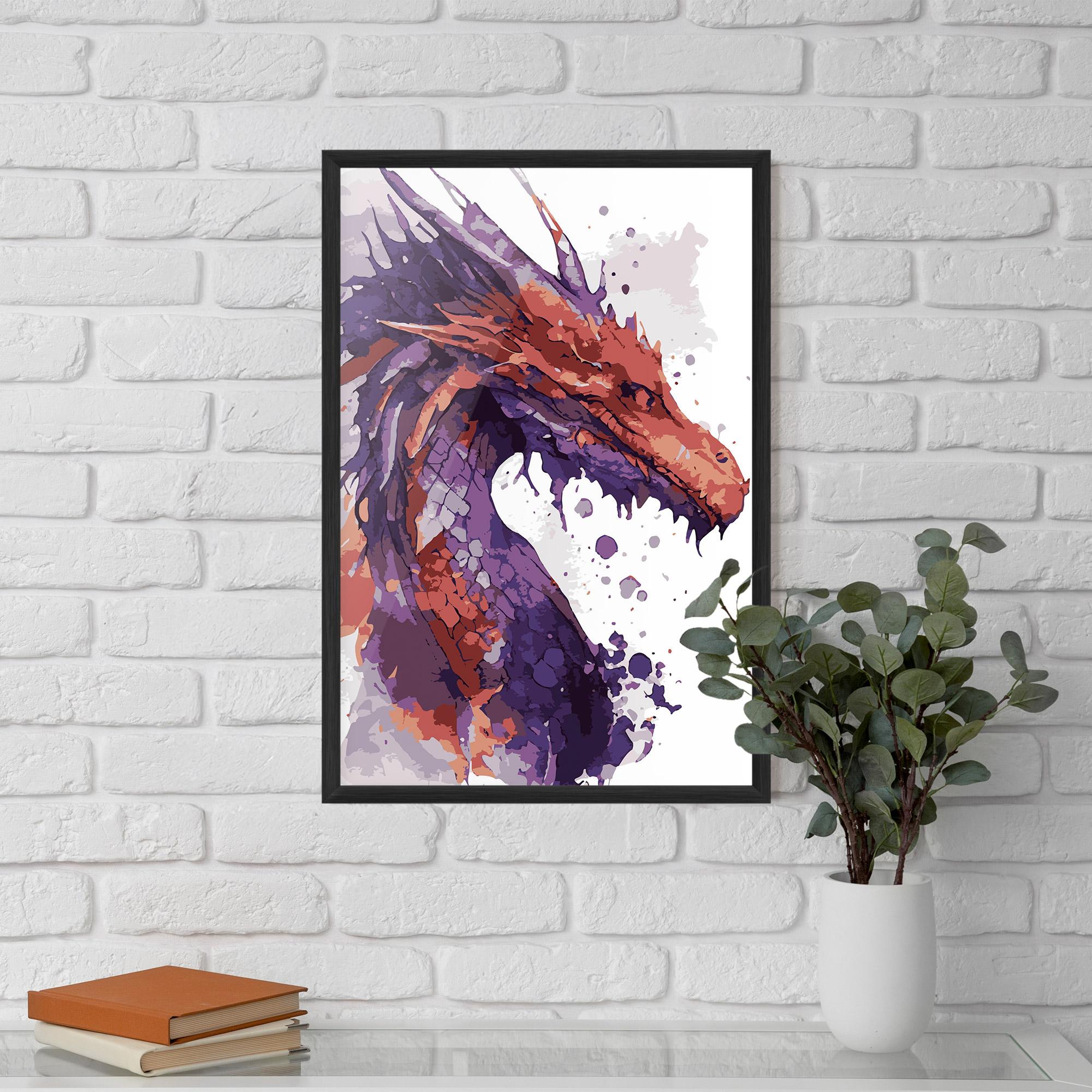 Gerahmte Poster Orange Purple Dragon mockup 5