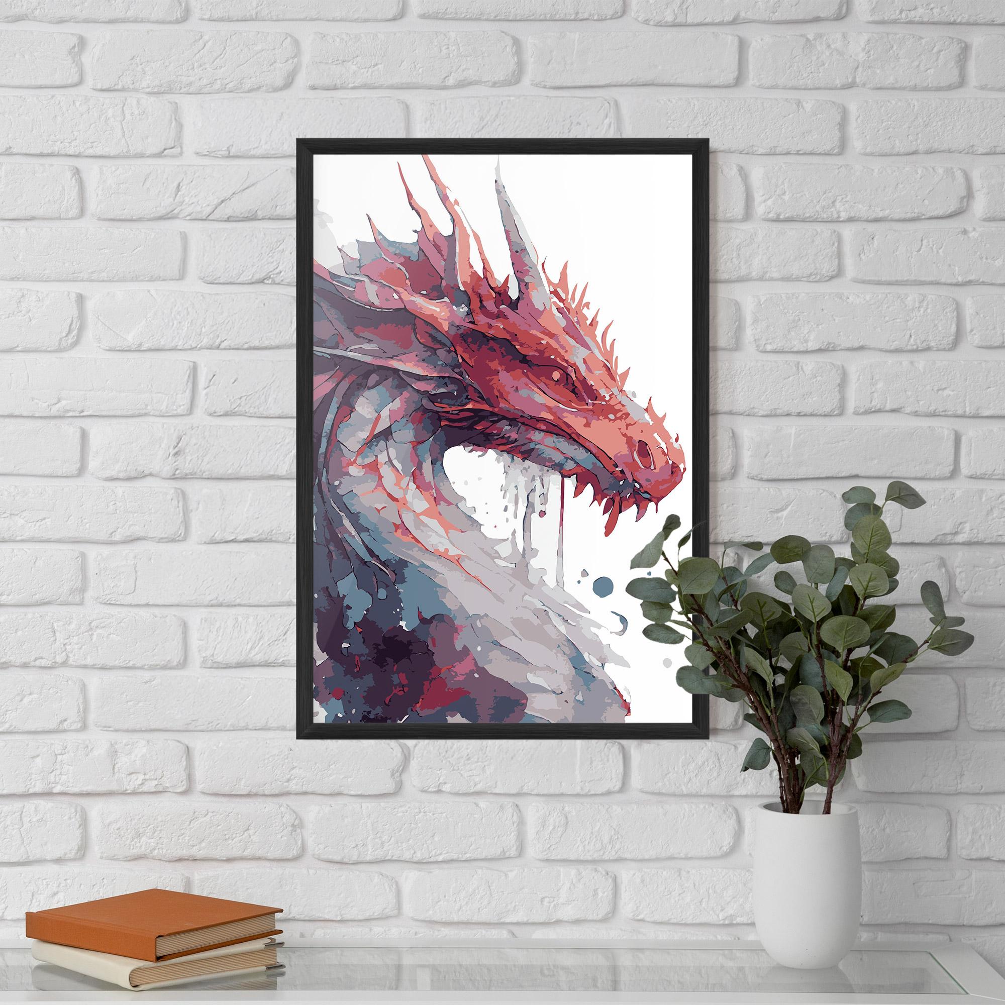 Gerahmte Poster Red Blue Dragon mockup 5