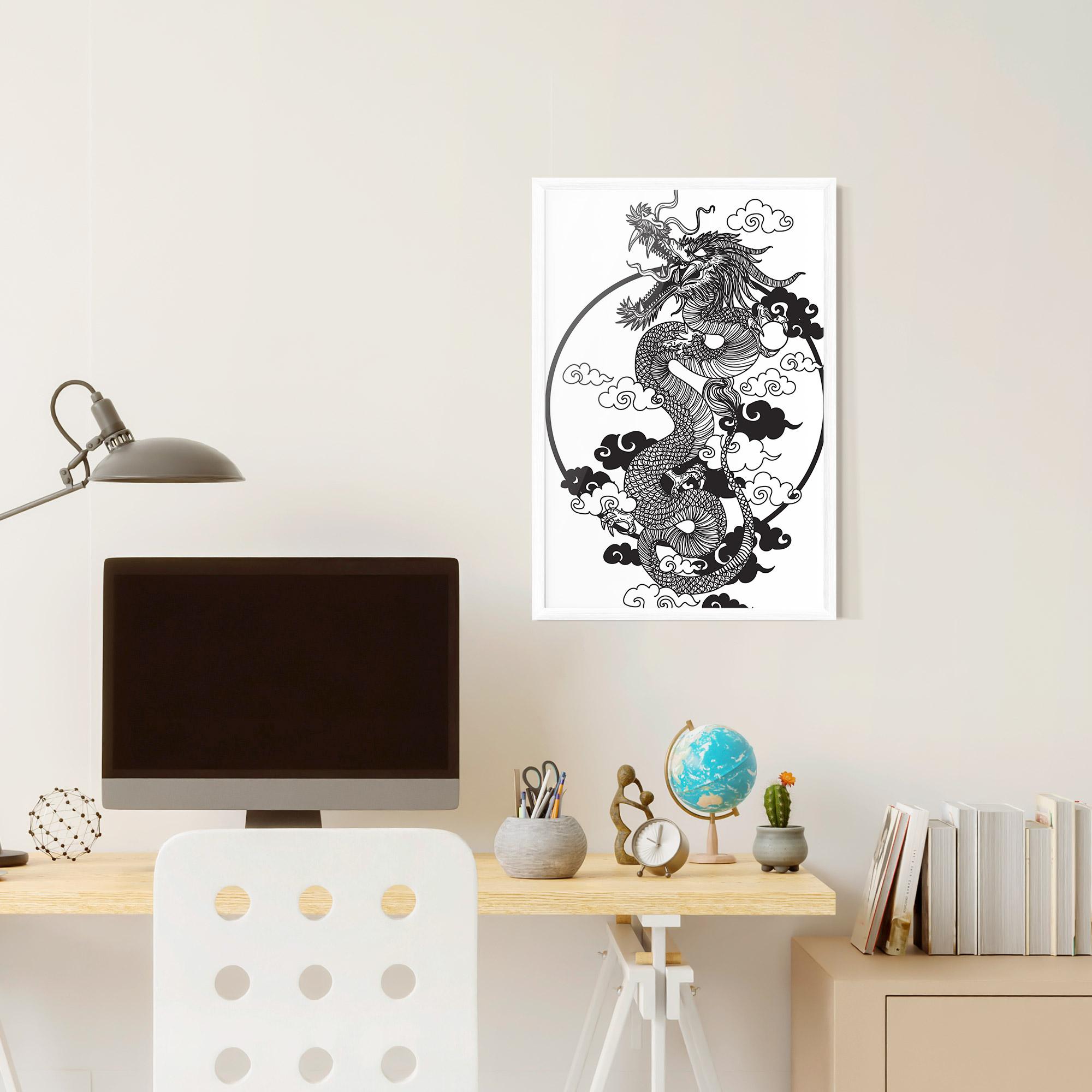 Gerahmte Poster Dragon Circle 01 mockup 6