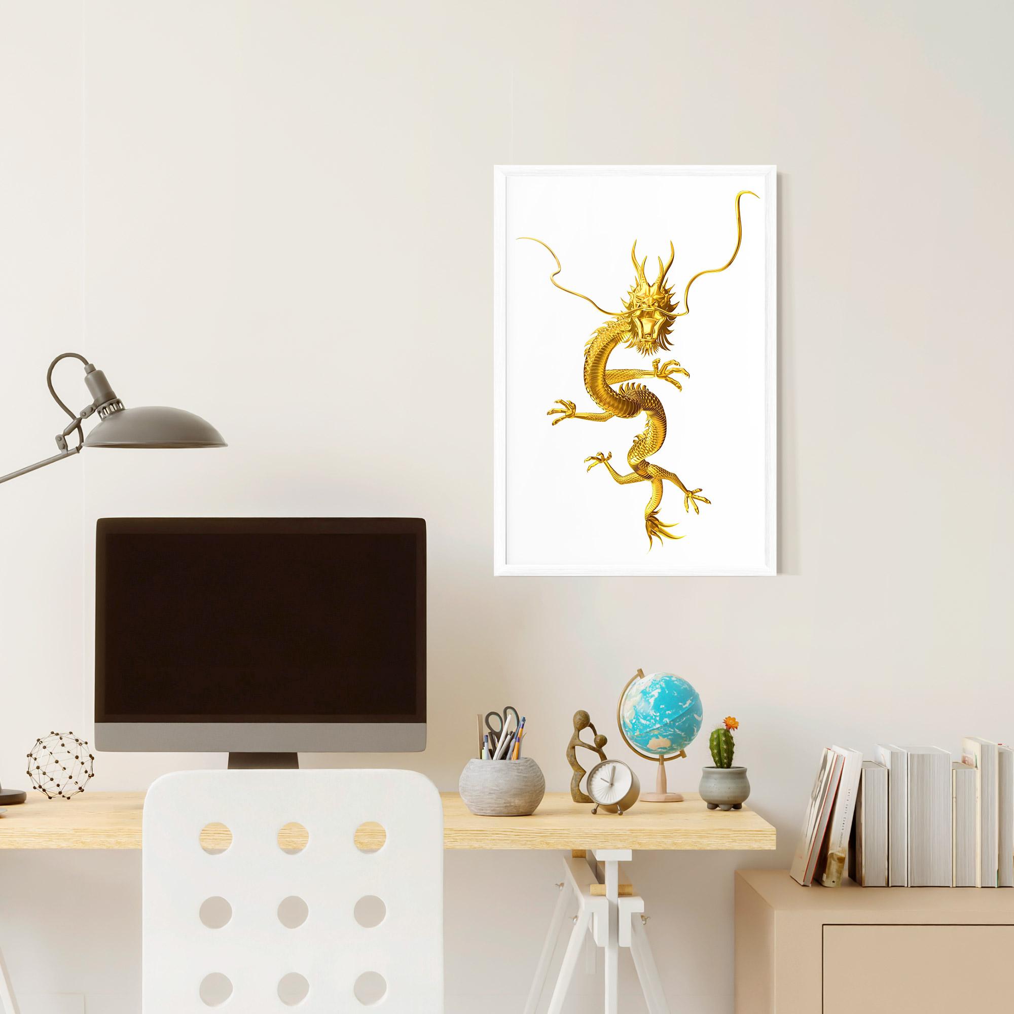Gerahmte Poster Golden Dragon mockup 6