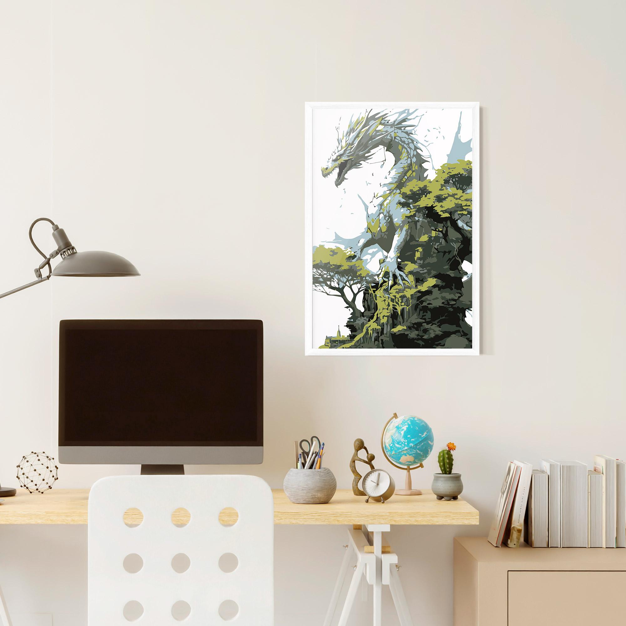 Gerahmte Poster Grey Nature Dragon mockup 6