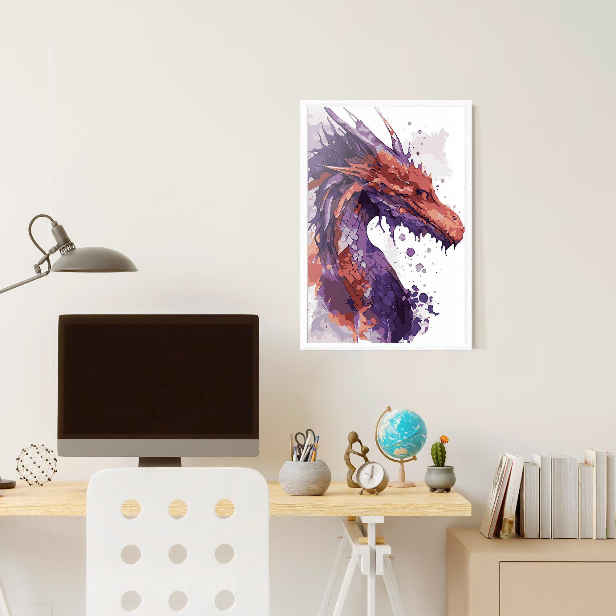 Gerahmte Poster Orange Purple Dragon mockup 6