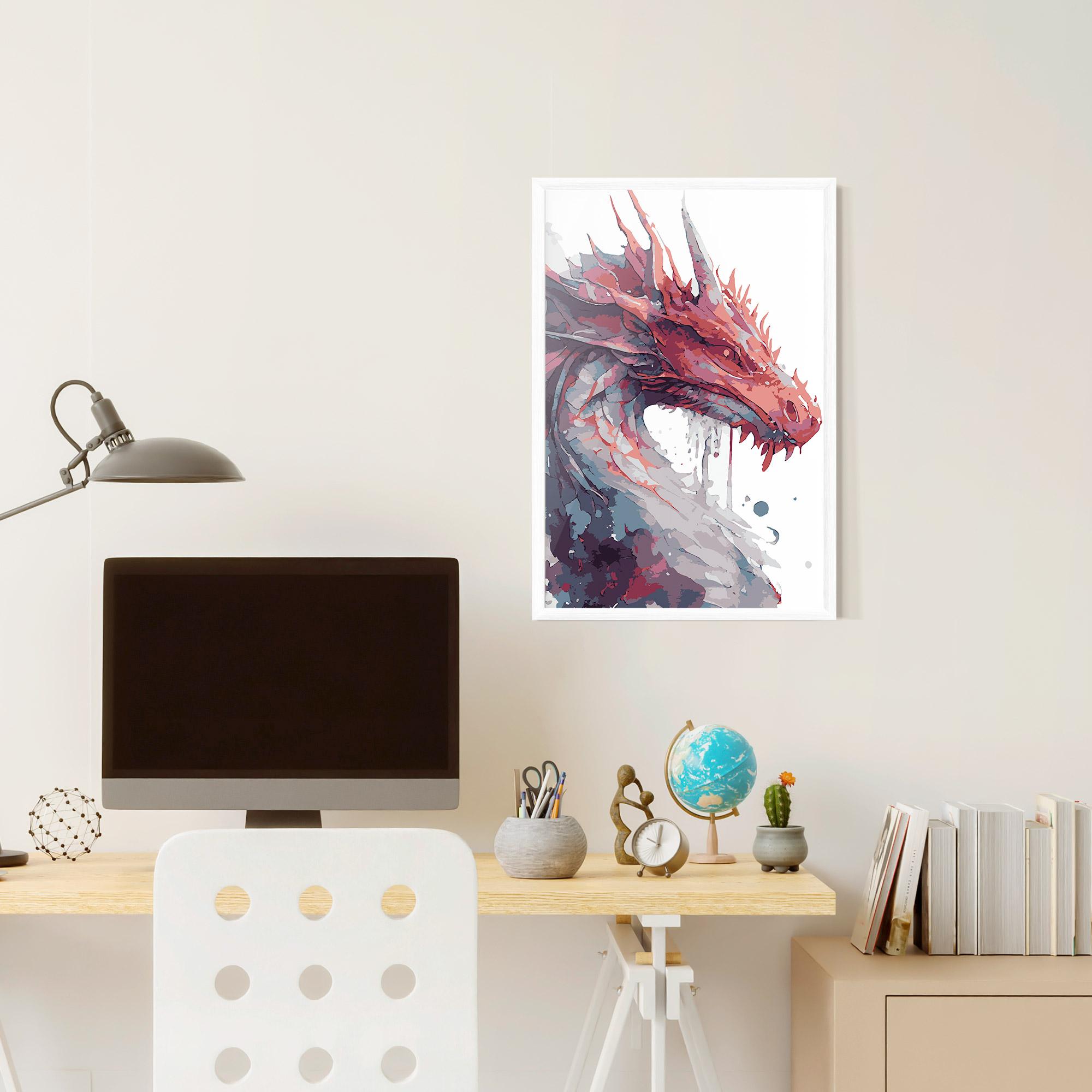 Gerahmte Poster Red Blue Dragon mockup 6