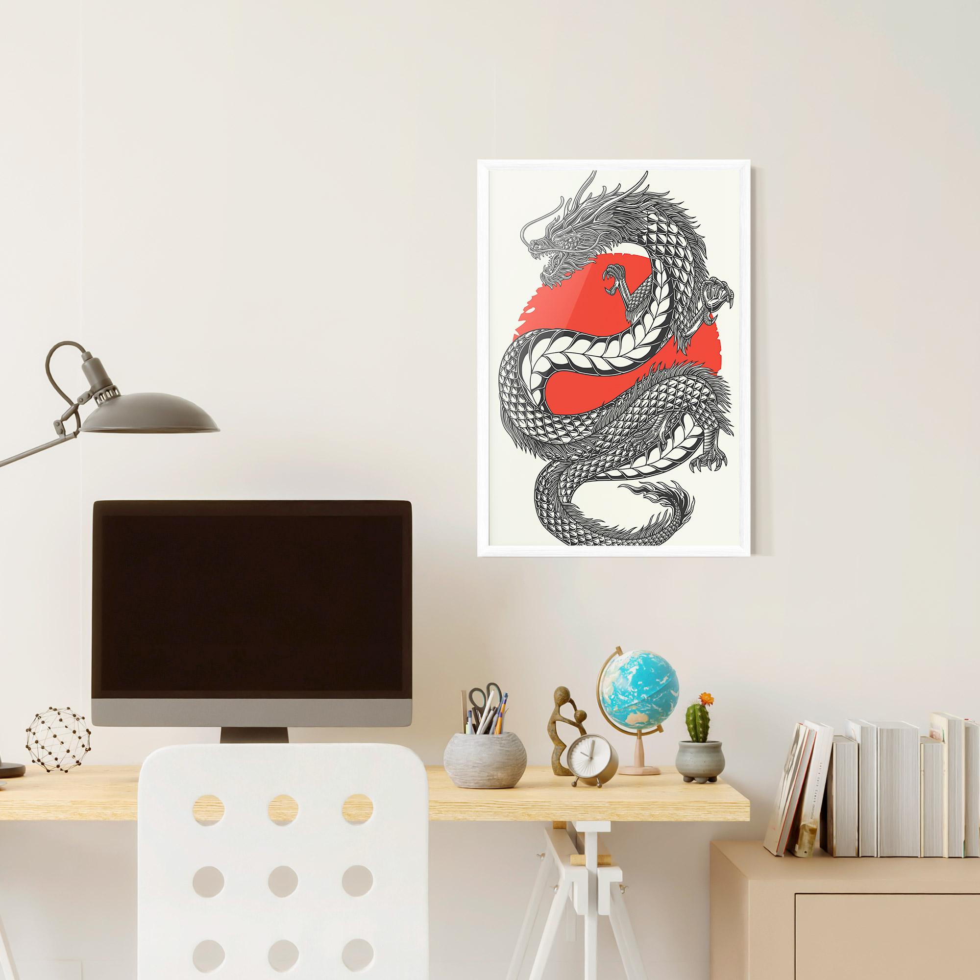 Gerahmte Poster Red Moon Dragon mockup 6