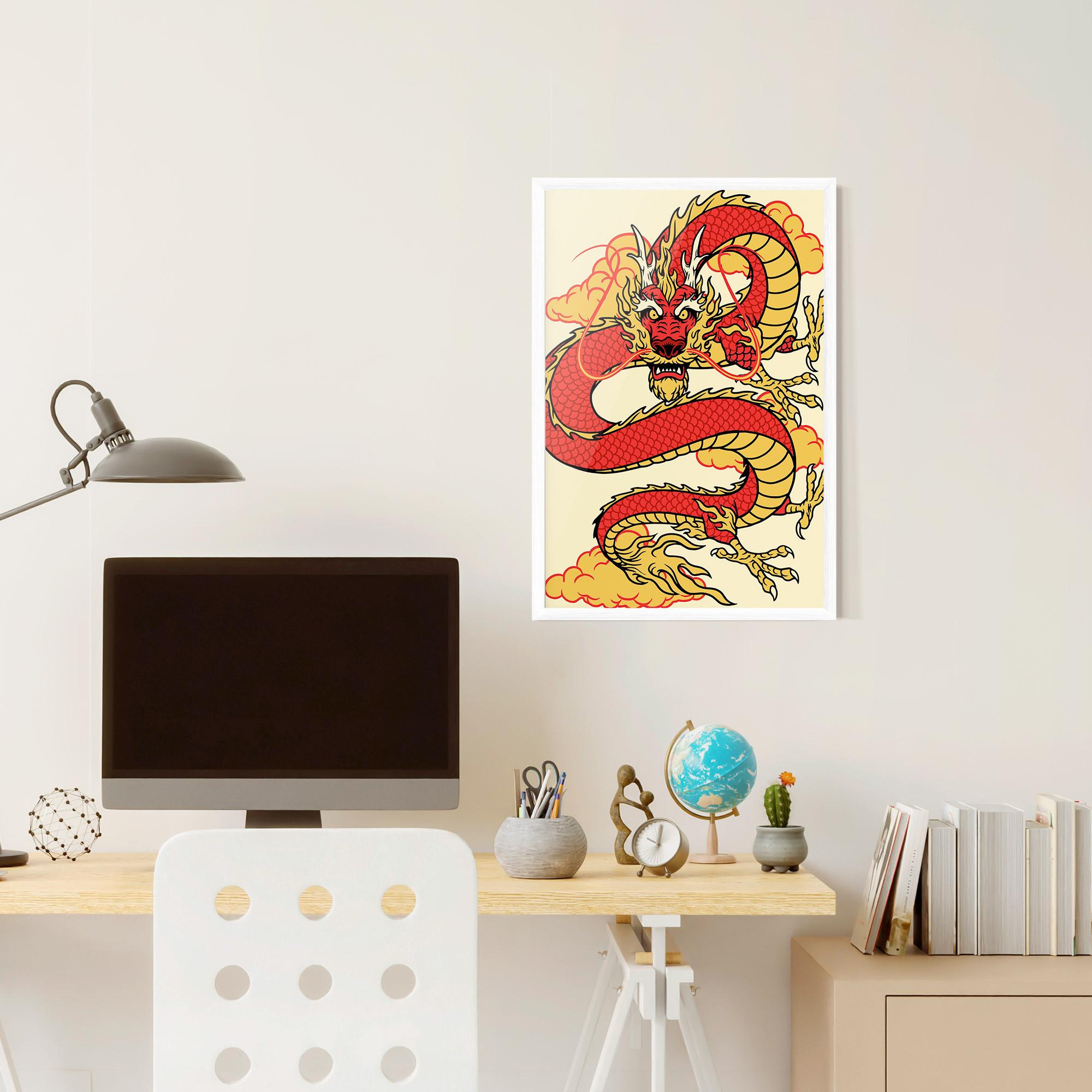 Gerahmte Poster Red Yellow Dragon mockup 6