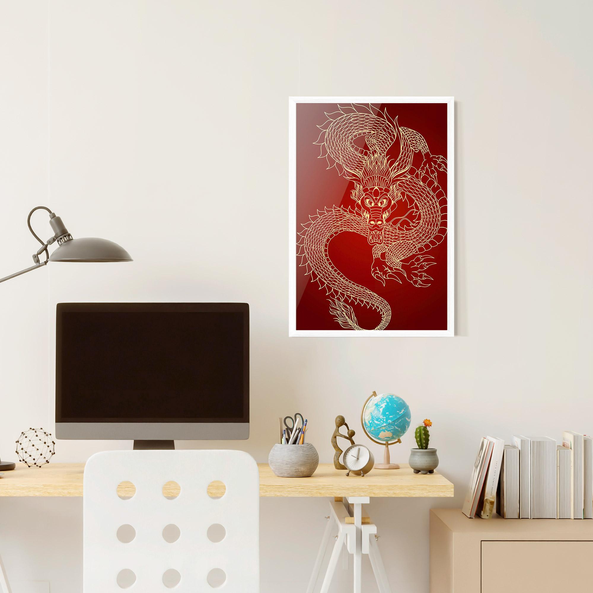 Gerahmte Poster Traditional Dragon mockup 6