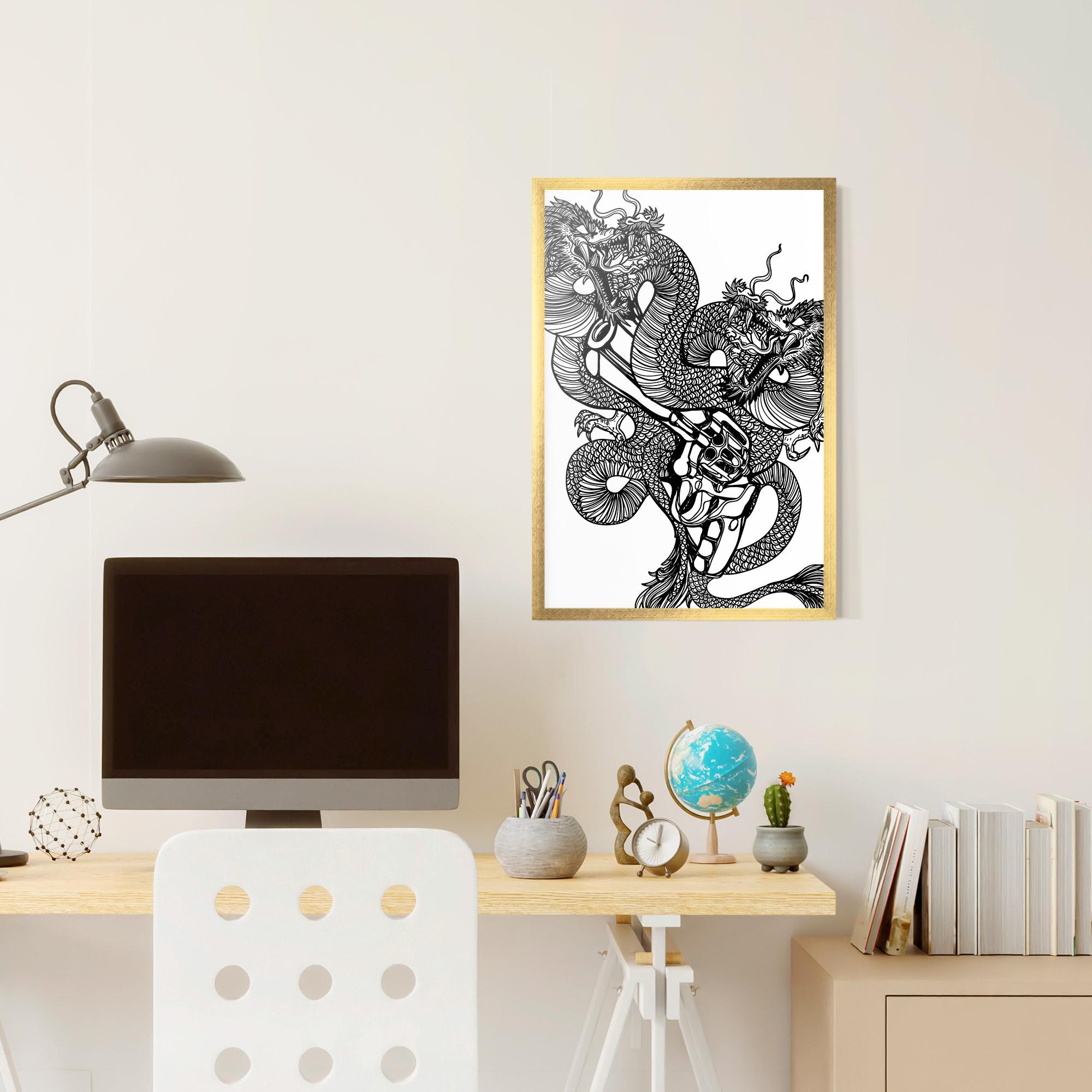 Gerahmte Poster Dragon Gun mockup 6